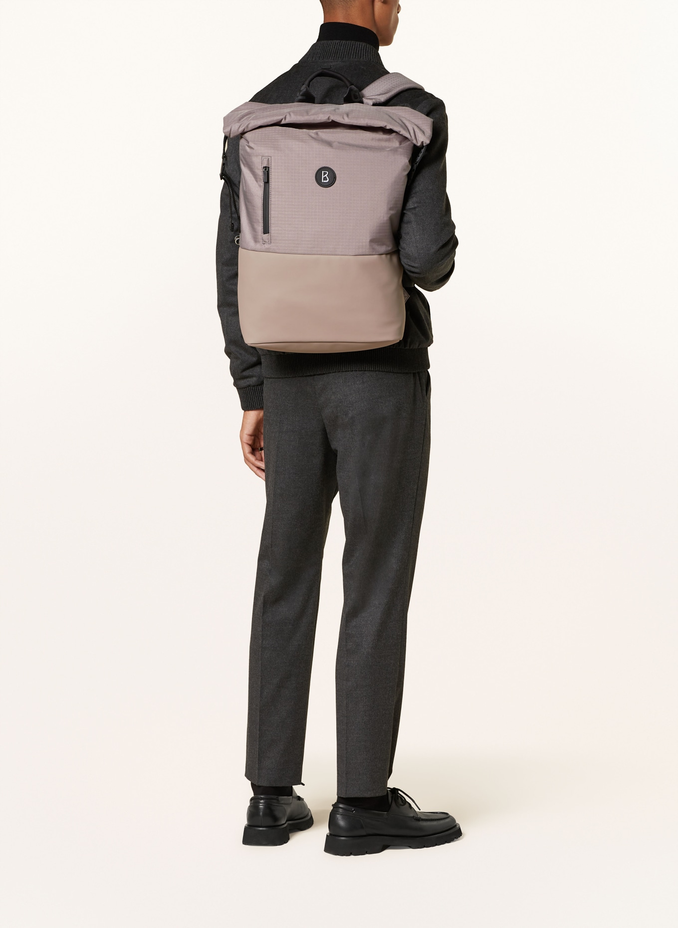 BOGNER Merine backpack LEON with laptop compartment: TAUPE/ GRAY
