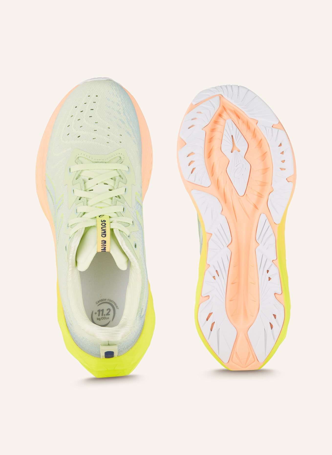 ASICS Running shoes NOVABLAST 4 PARIS, Color: MINT/ ORANGE/ YELLOW (Image 5)