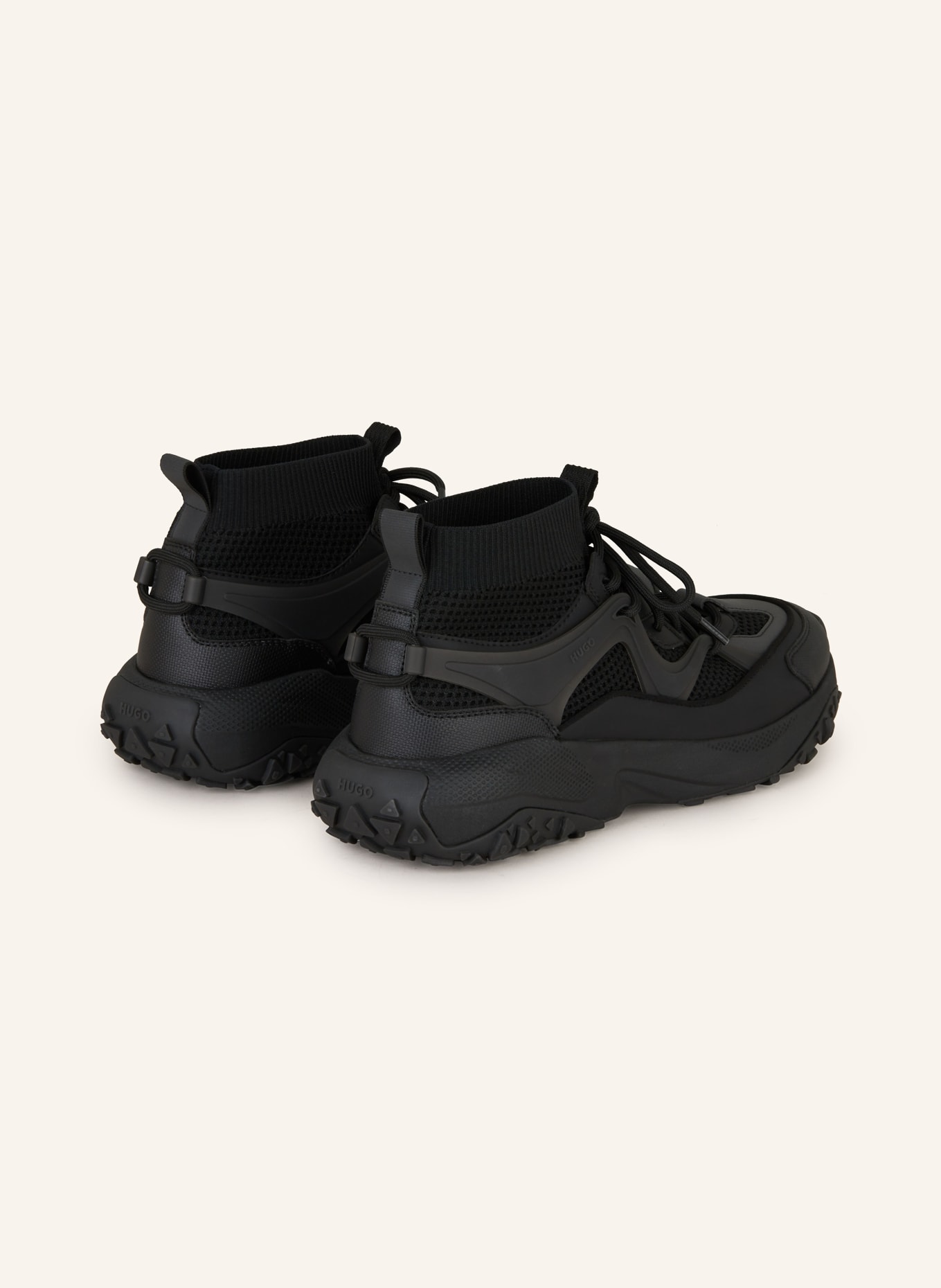 Asos high top sneakers in black mesh store