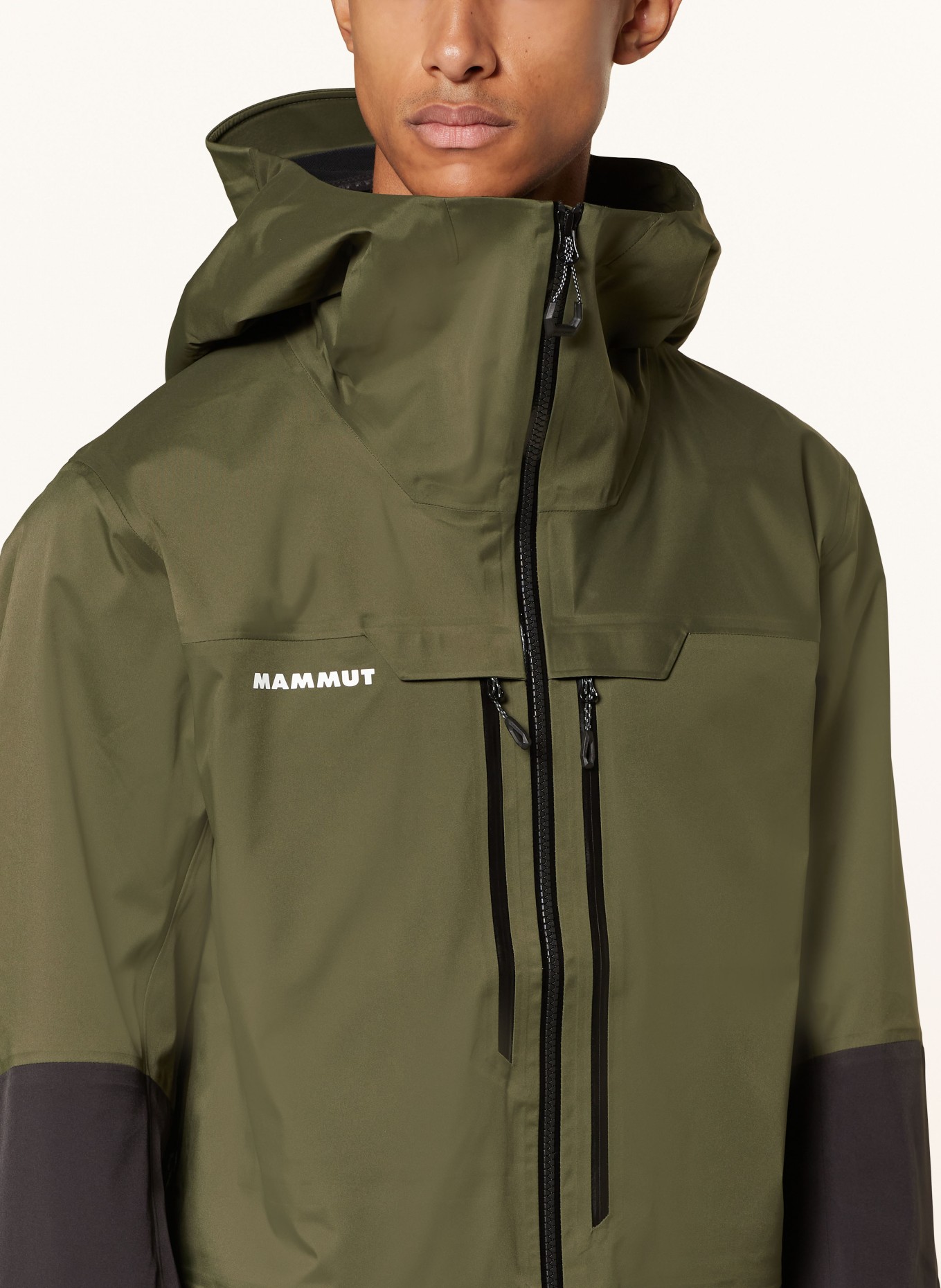 MAMMUT Hardshell ski jacket HALDIGRAT in olive black