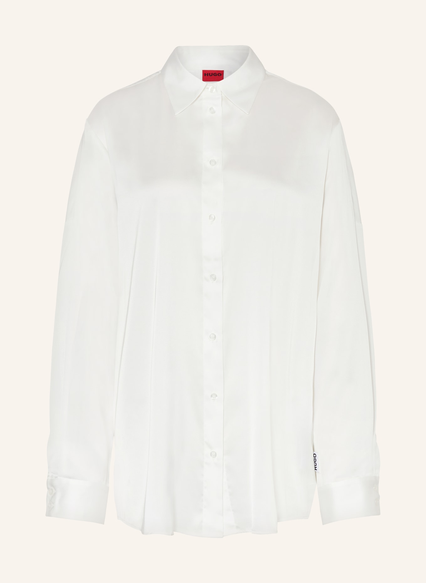 HUGO Shirt blouse ECOSY made of satin, Color: WHITE (Image 1)