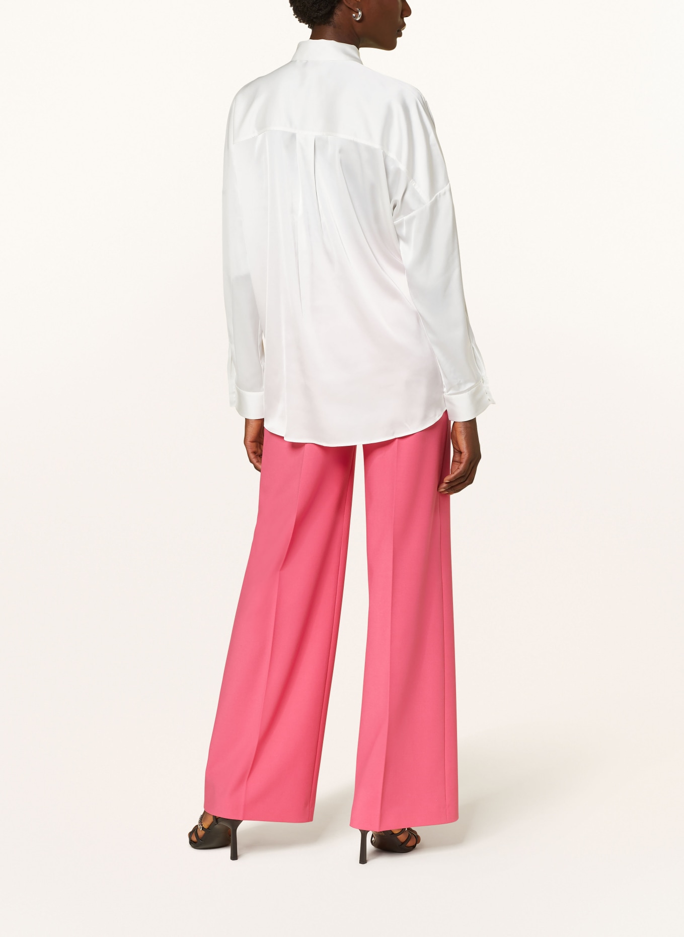 HUGO Shirt blouse ECOSY made of satin, Color: WHITE (Image 3)