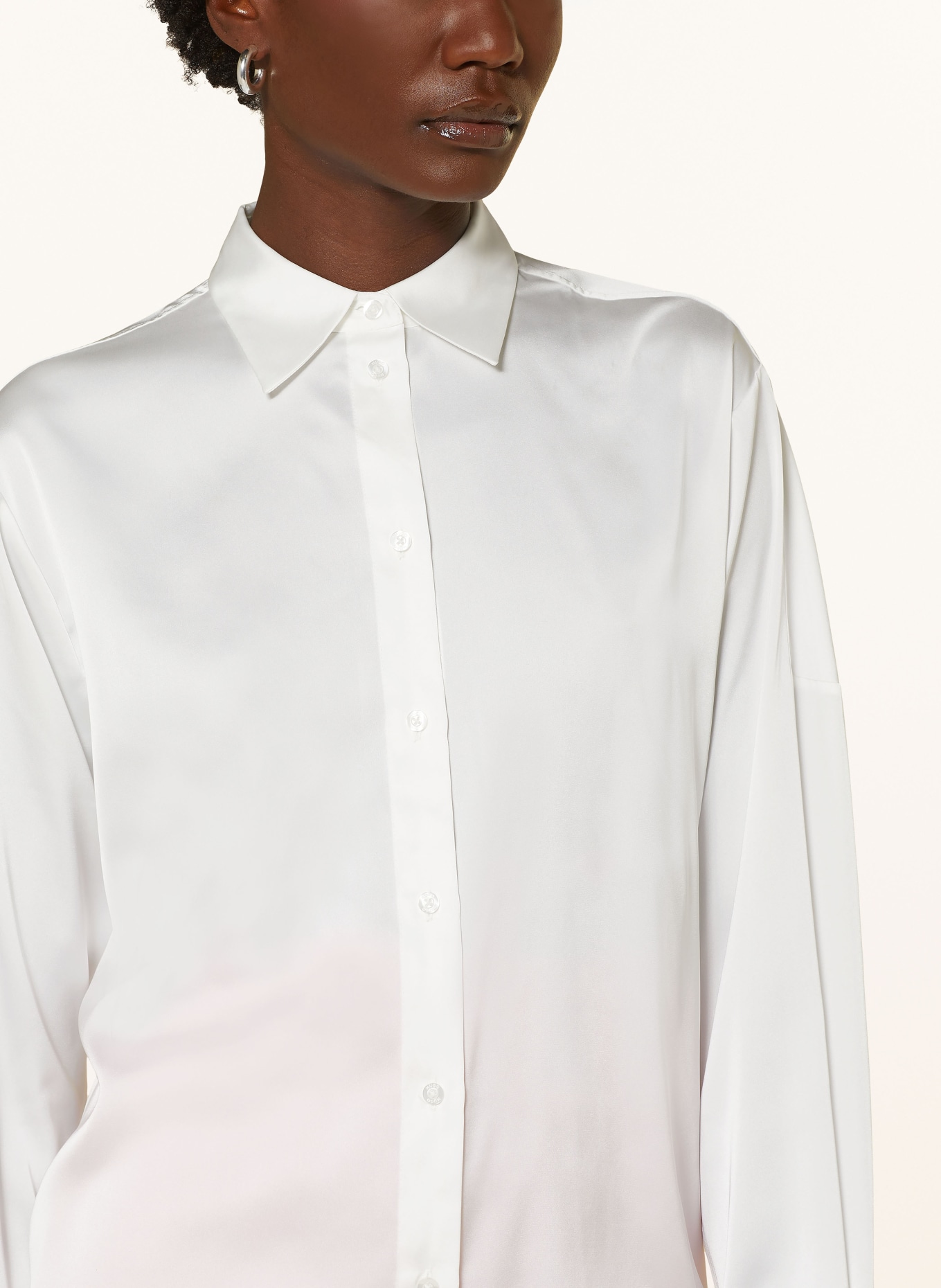 HUGO Shirt blouse ECOSY made of satin, Color: WHITE (Image 4)