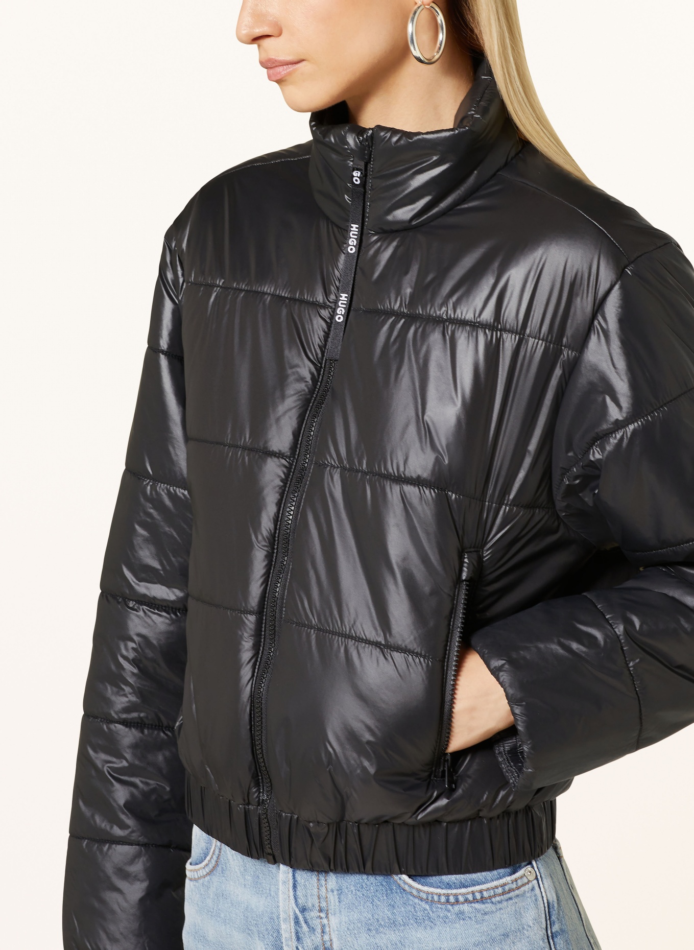 HUGO Quilted jacket Plein FELARA, Color: BLACK (Image 4)