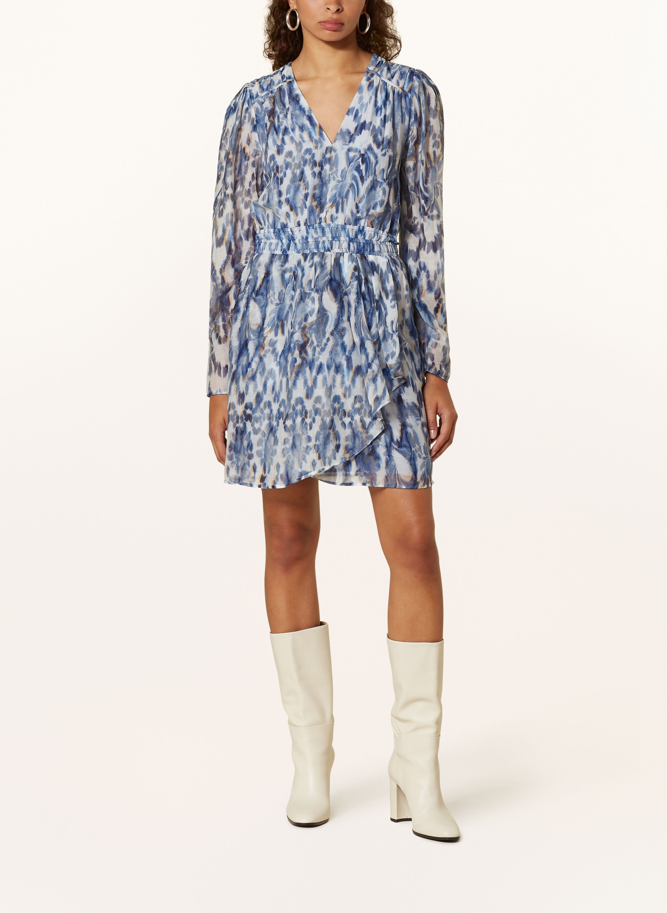 DANTE6 Kleid mit Rüschen D6ROCHELLE: BLAU / HELLBLAU