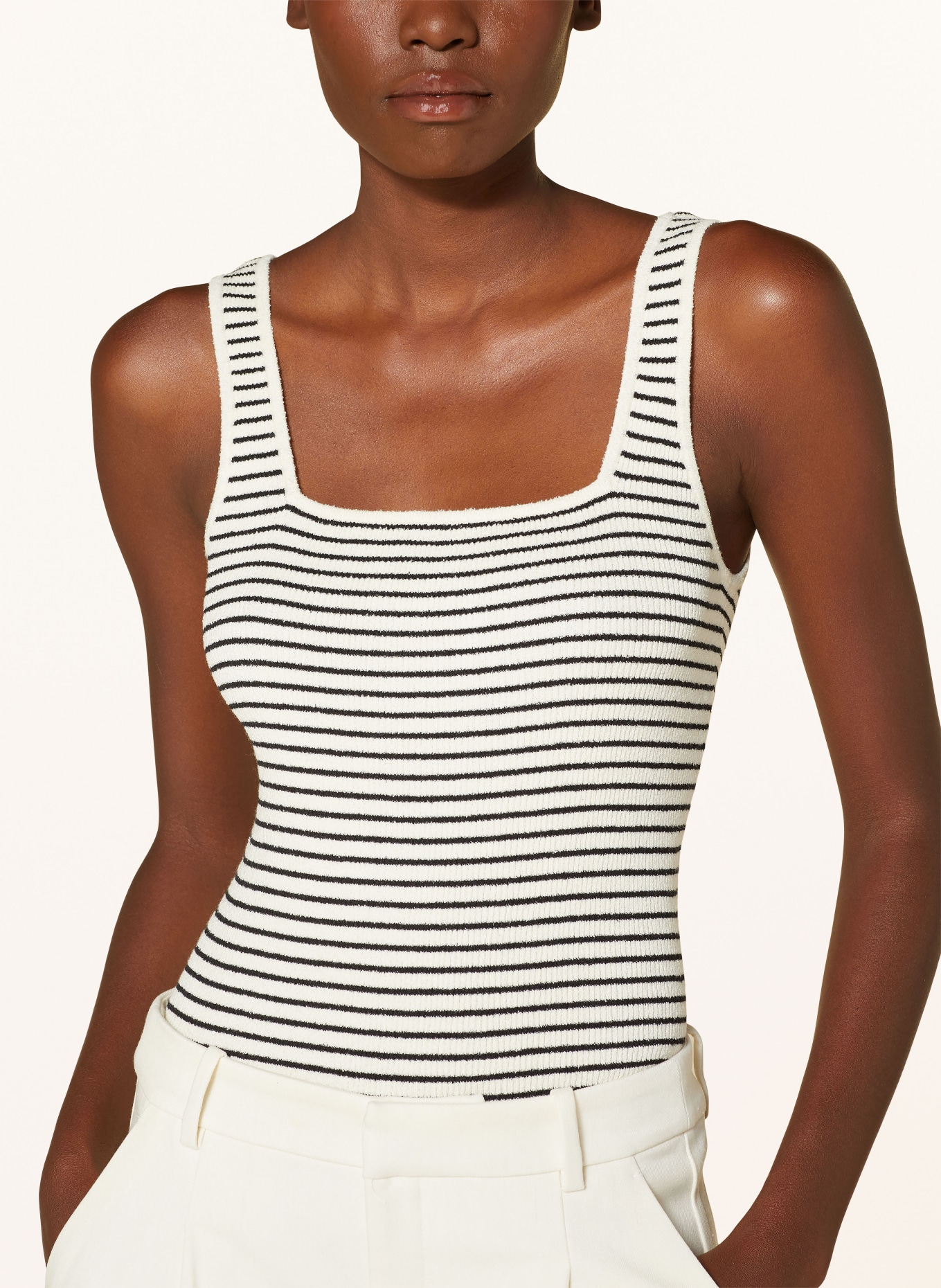 GESTUZ Knit top STINAGZ: ECRU / BLACK