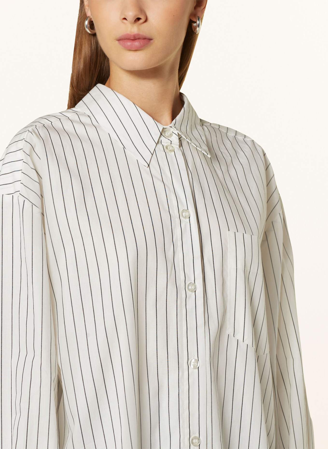 GESTUZ Shirt blouse NOELLEGZ, Color: WHITE/ DARK GRAY (Image 4)