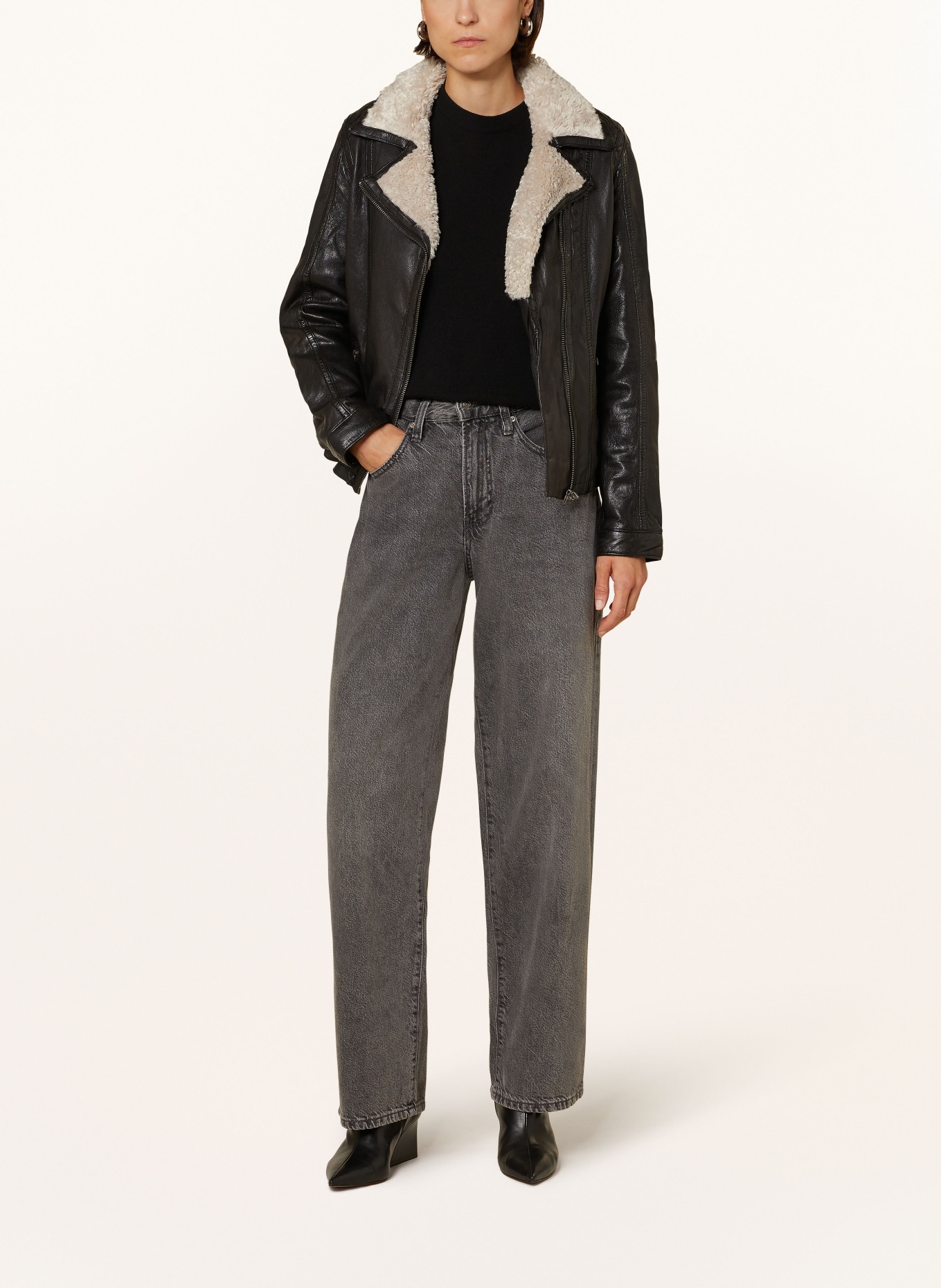gipsy Leather jacket GWJOLANDA with teddy