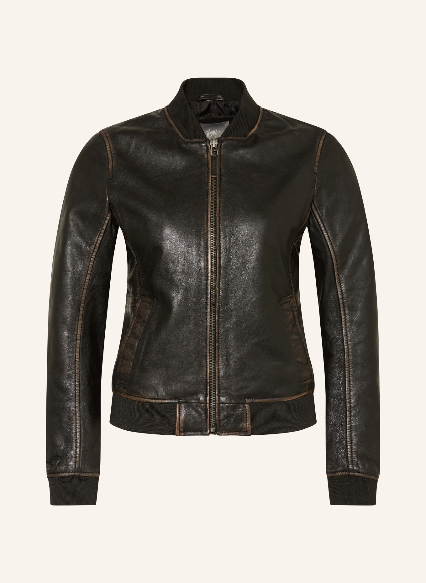gipsy Leather jacket GWBRITA, Color: BLACK (Image 1)