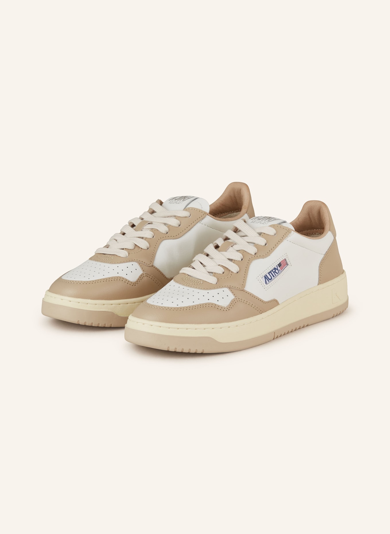 AUTRY MEDALIST LOW WB sneaker, Color: WHITE/ BEIGE (Image 1)