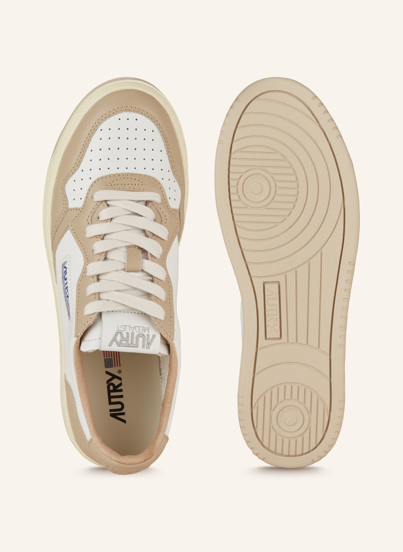 AUTRY MEDALIST LOW WB sneaker, Color: WHITE/ BEIGE (Image 5)