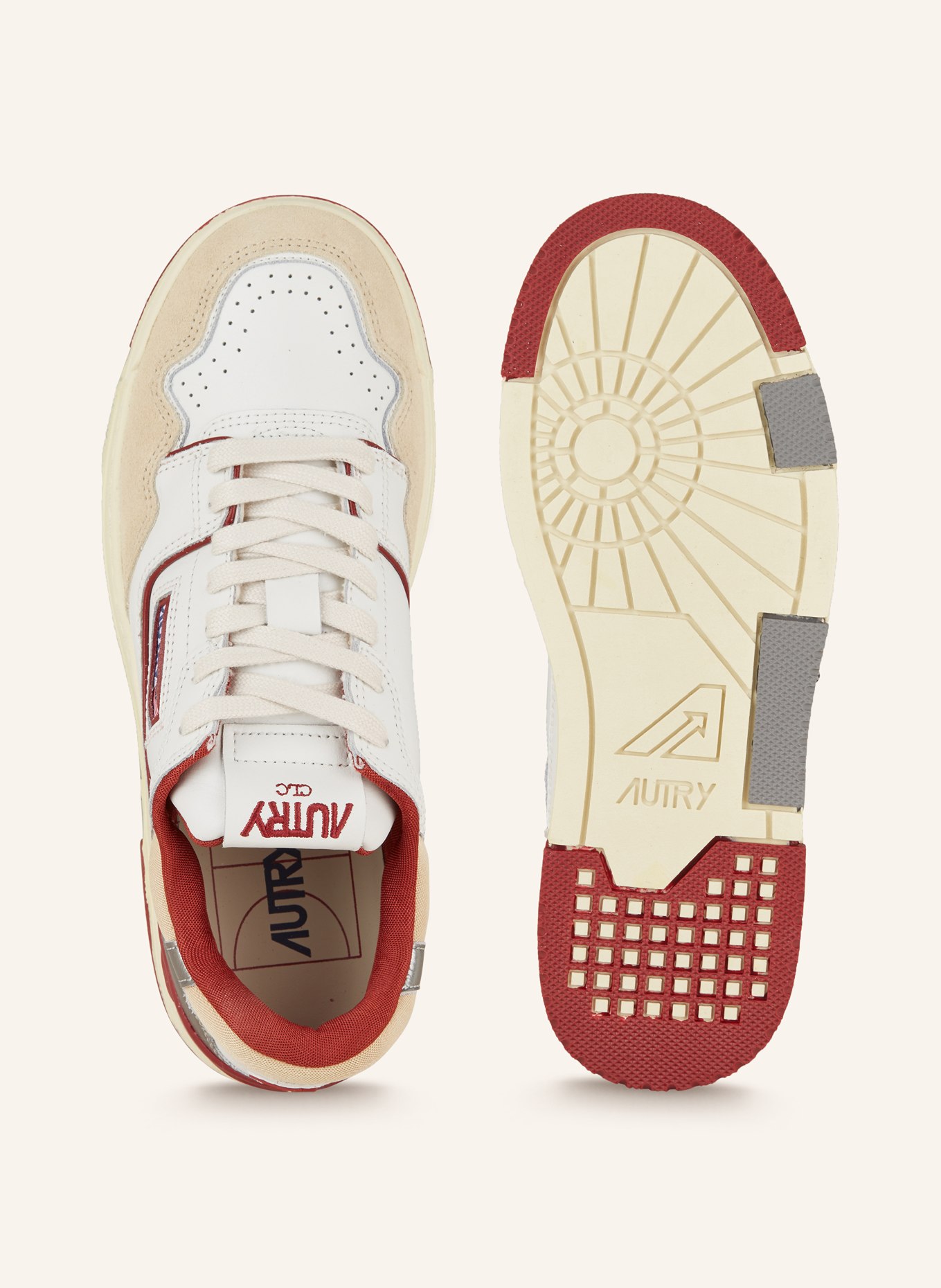 AUTRY Sneaker CLC LOW, Farbe: WEISS/ DUNKELROT (Bild 5)