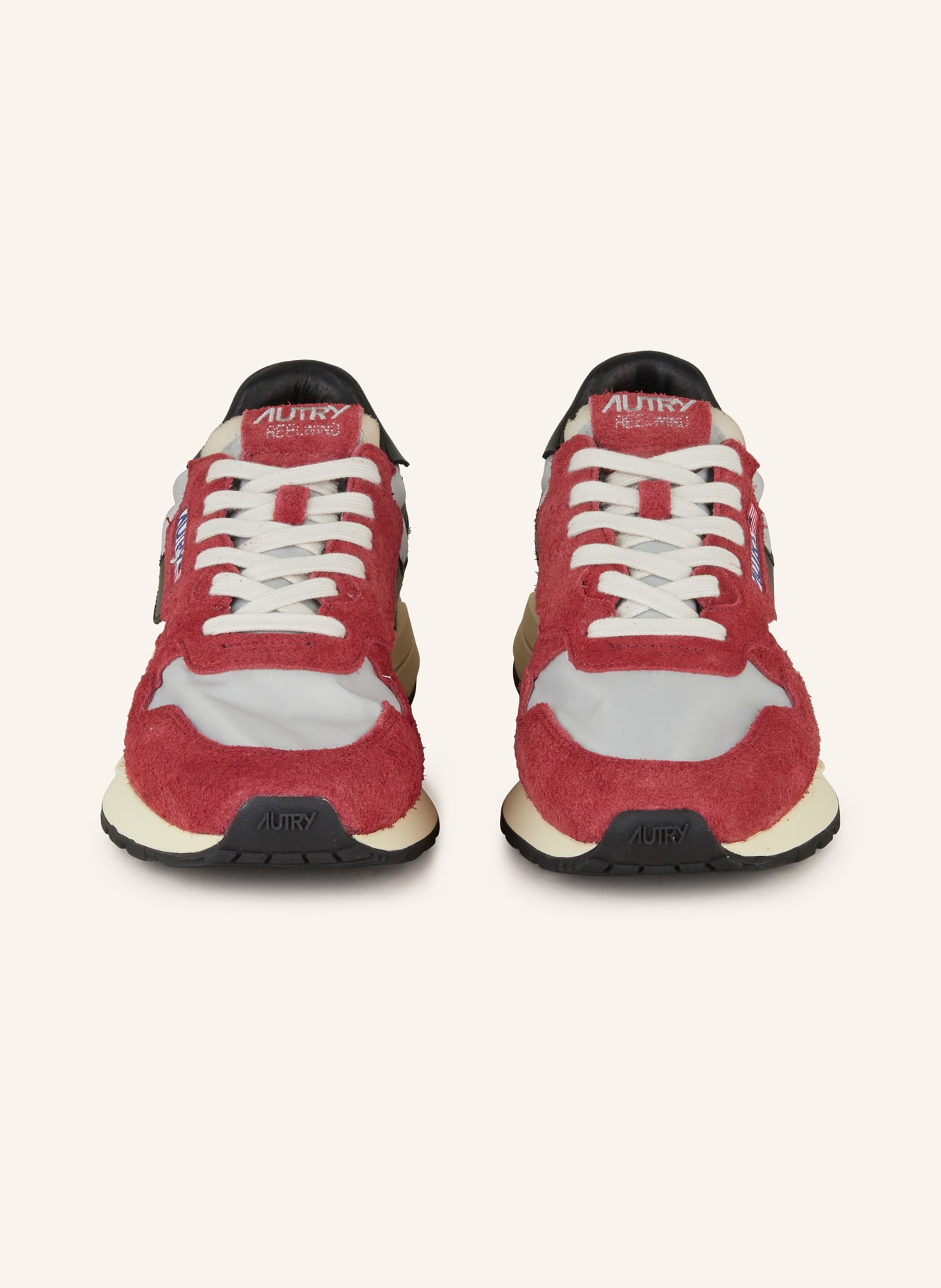 AUTRY Sneaker REELWIND LOW: DUNKELROT/ SCHWARZ/ HELLGRAU