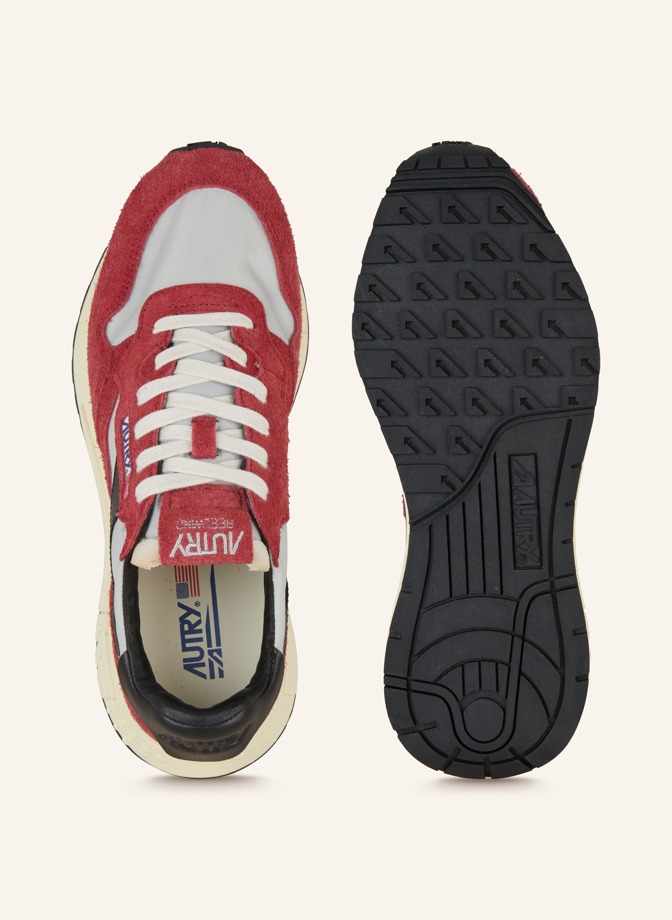 AUTRY Sneaker REELWIND LOW: DUNKELROT/ SCHWARZ/ HELLGRAU