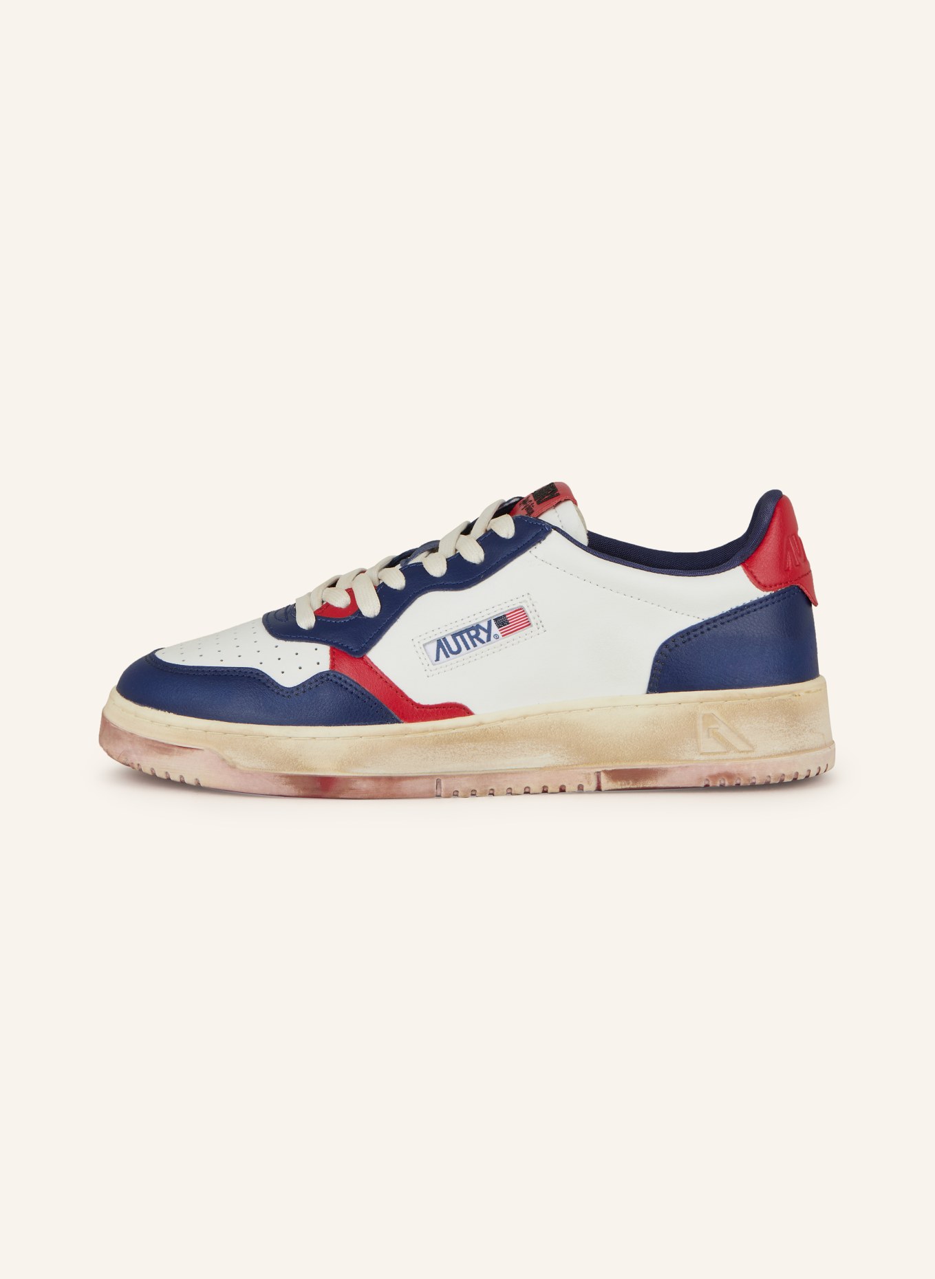 AUTRY Sneaker SUPER VINTAGE BURN: WEISS/ ROT/ BLAU