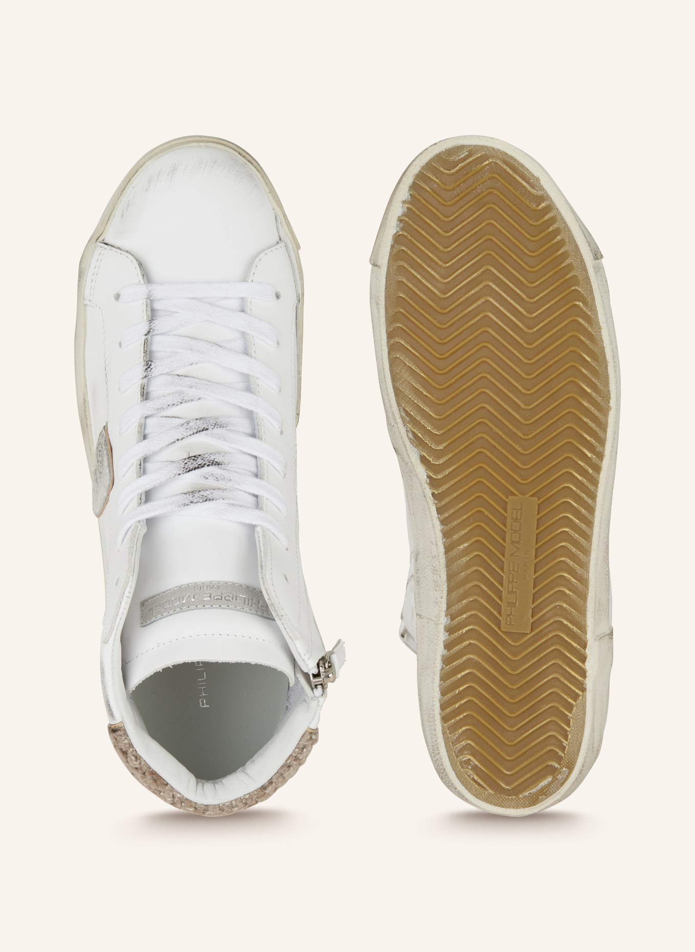 PHILIPPE MODEL High-top sneakers PRSX, Color: WHITE/ TAUPE (Image 6)