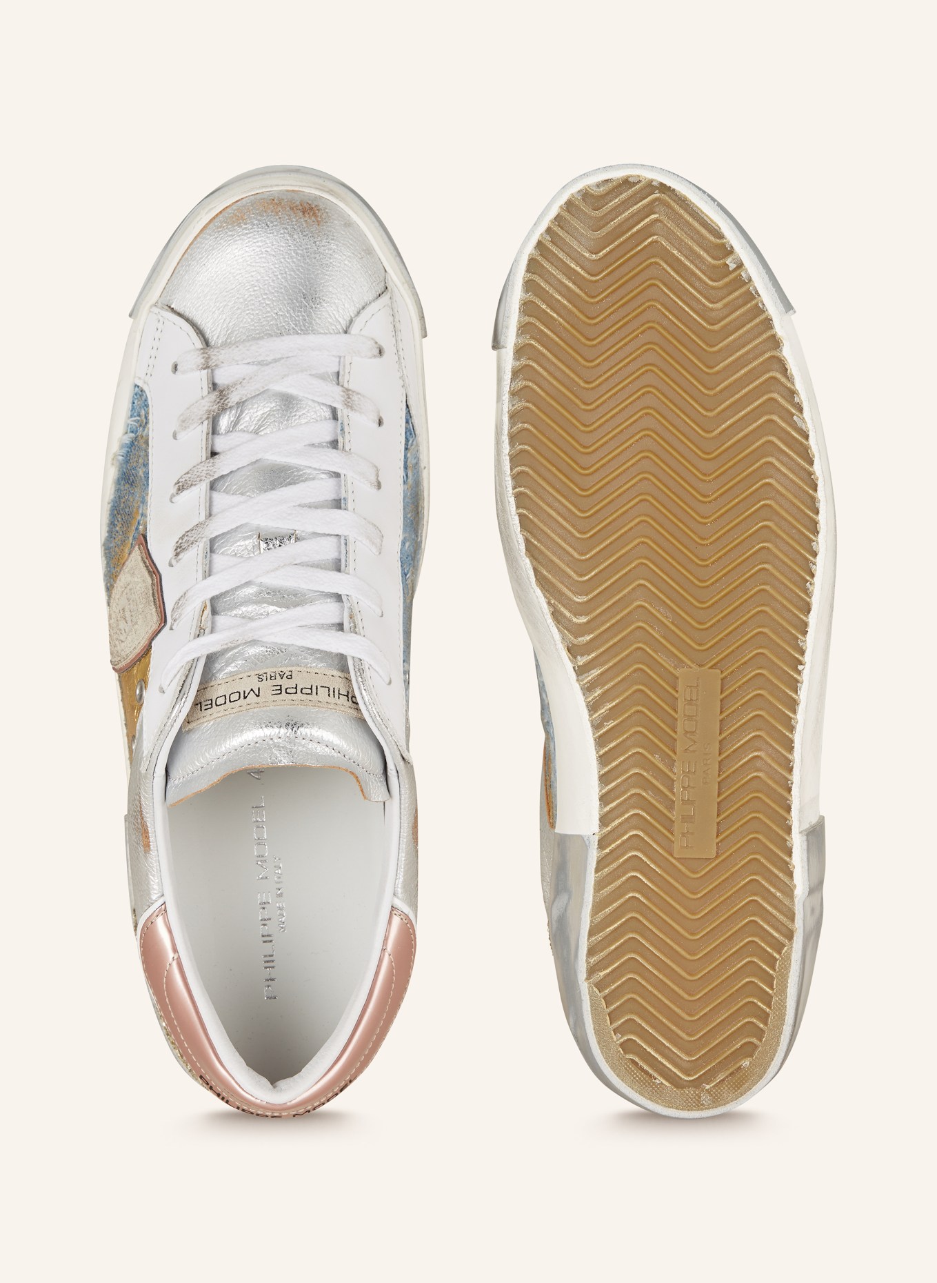 PHILIPPE MODEL Sneaker PRSX mit Pailletten, Farbe: SILBER/ ROSÉGOLD/ GOLD (Bild 5)