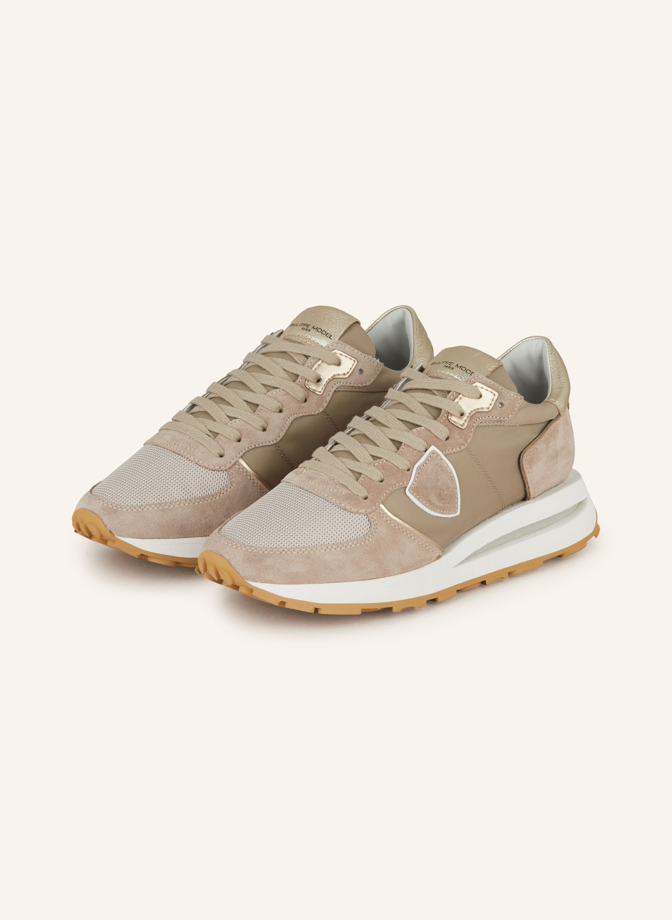 PHILIPPE MODEL Sneaker TROPEZ, Farbe: TAUPE/ KHAKI/ GOLD (Bild 1)