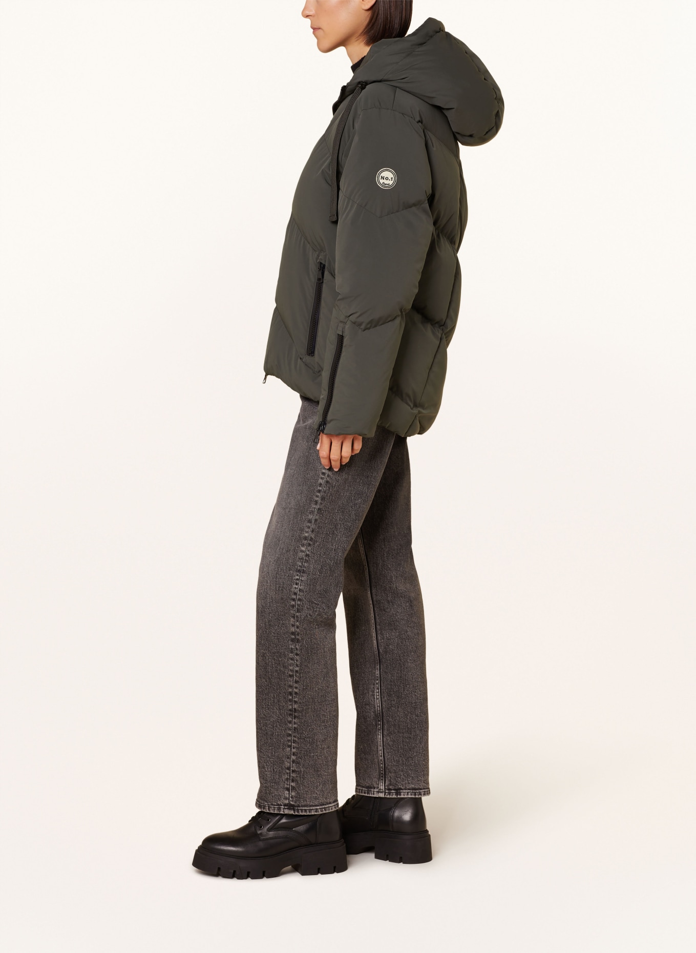 No.1 Como Steppjacke: KHAKI / SCHWARZ