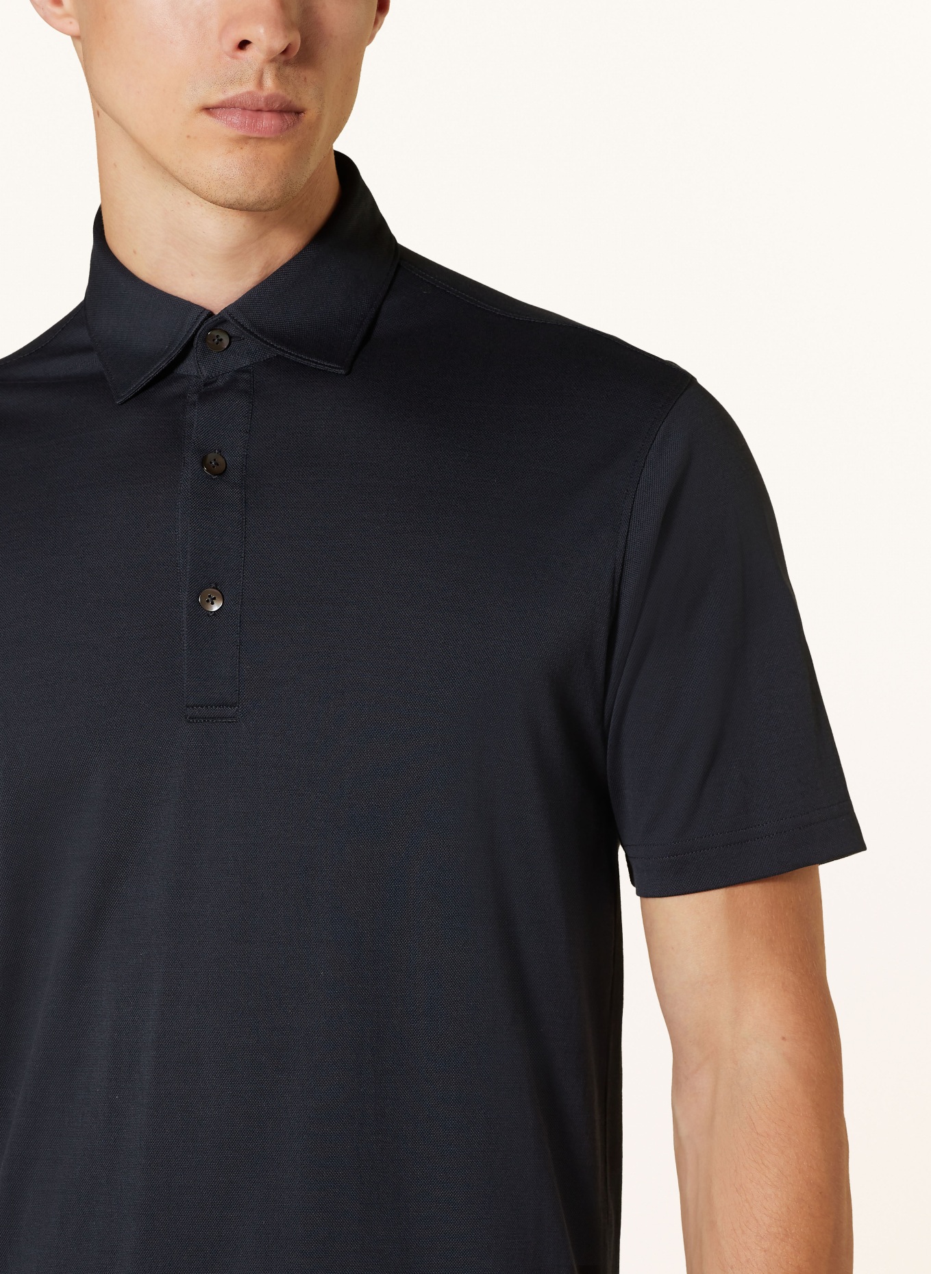 Stefan Brandt Piqué polo shirt, Color: DARK BLUE (Image 4)