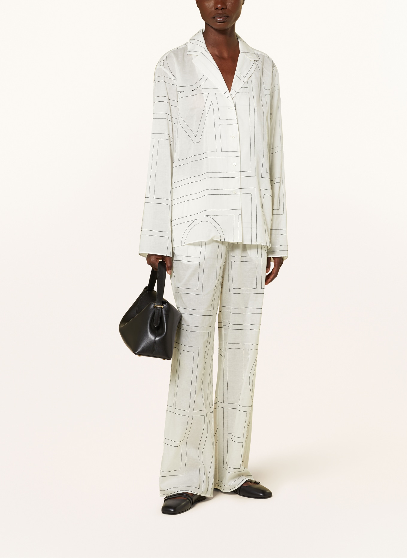 TOTEME Hemdbluse: WEISS / SCHWARZ