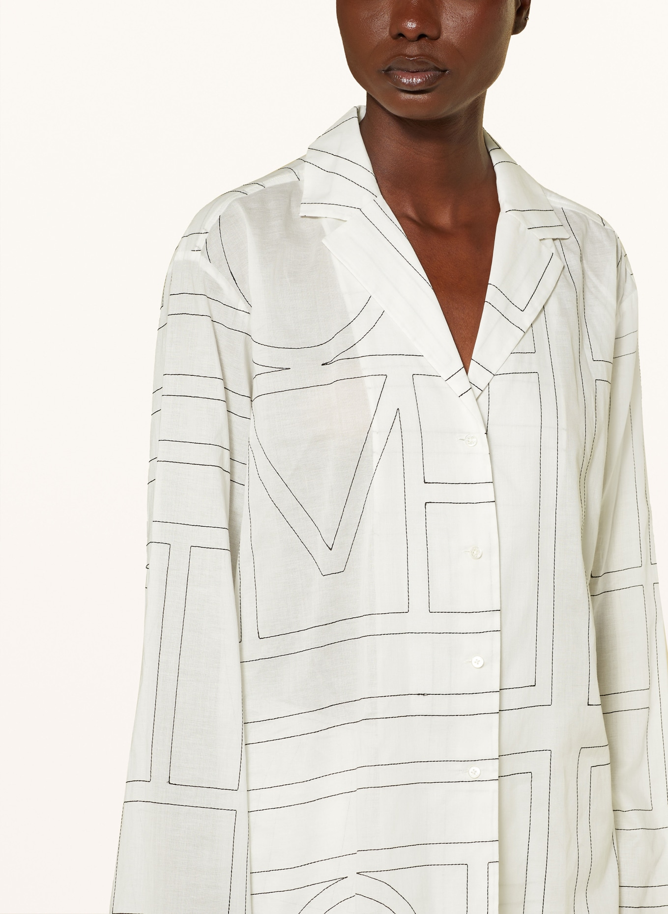 TOTEME Hemdbluse: WEISS / SCHWARZ