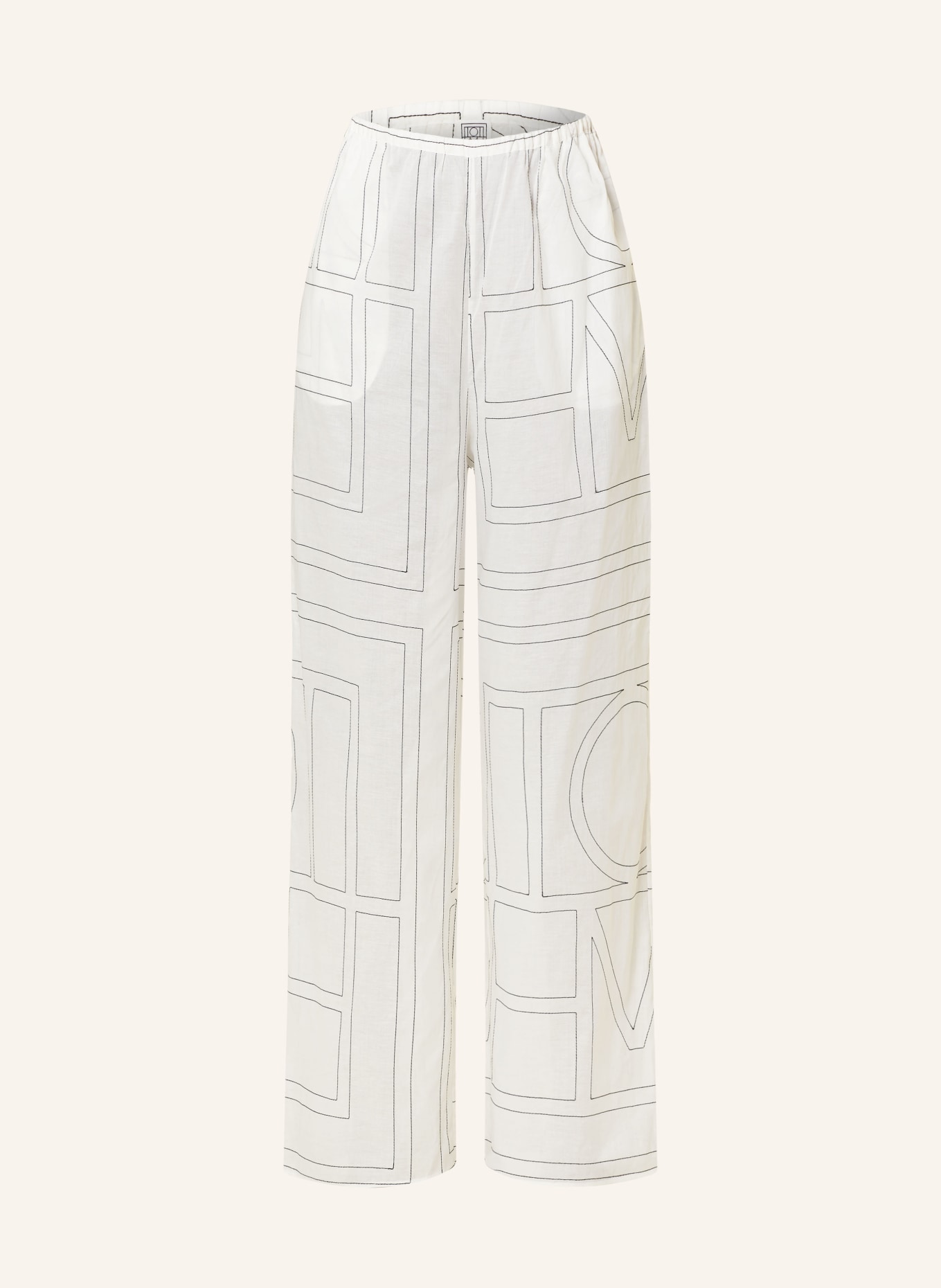 TOTEME Kalhoty: BÍLÁ / ČERNÁ