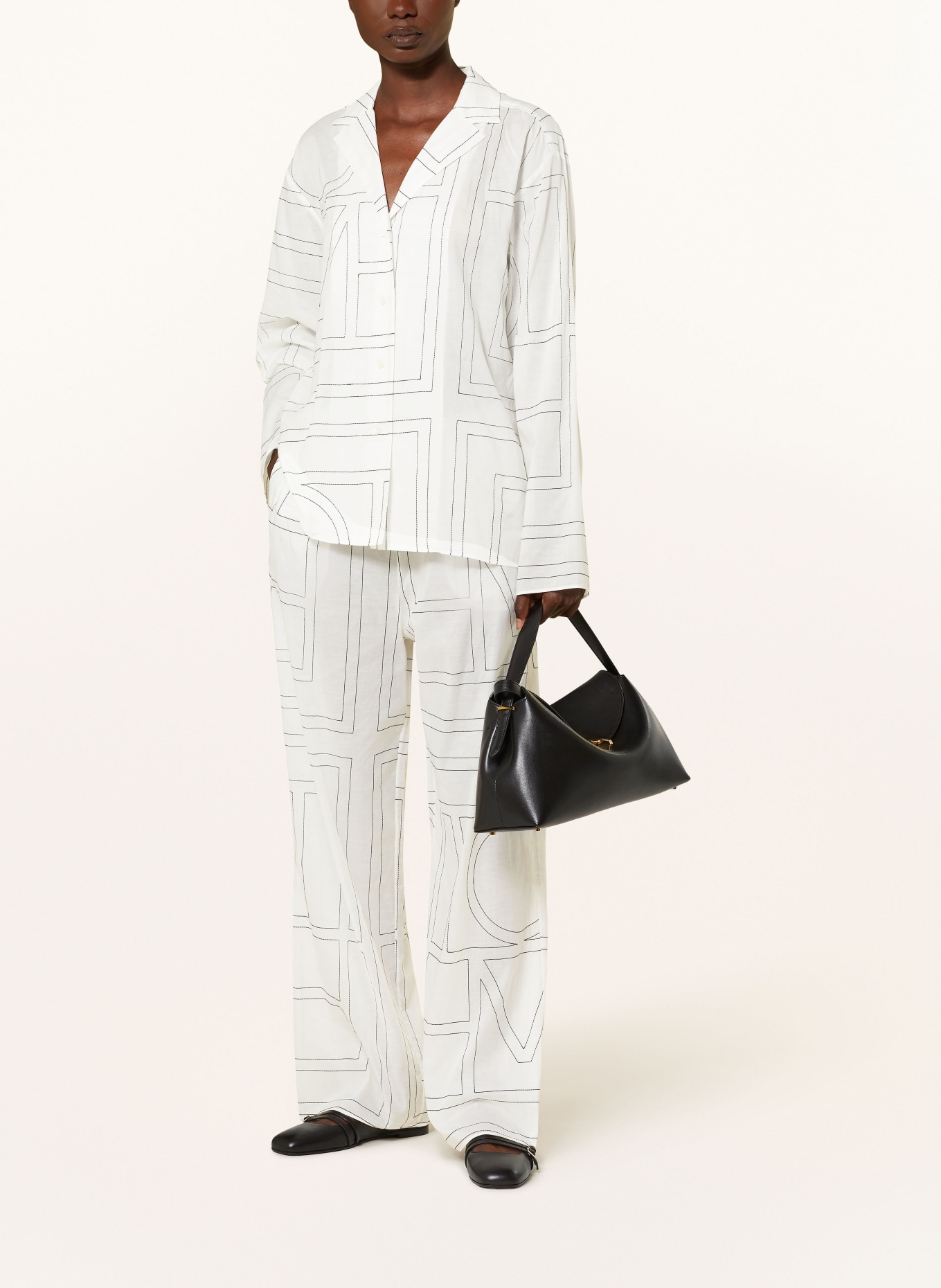 TOTEME Kalhoty: BÍLÁ / ČERNÁ