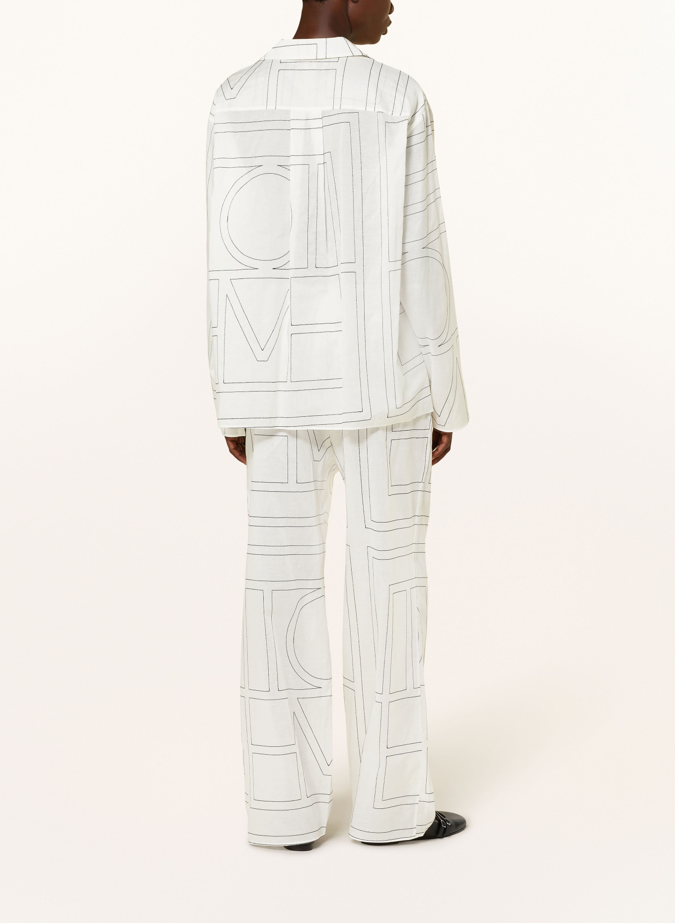 TOTEME Kalhoty: BÍLÁ / ČERNÁ