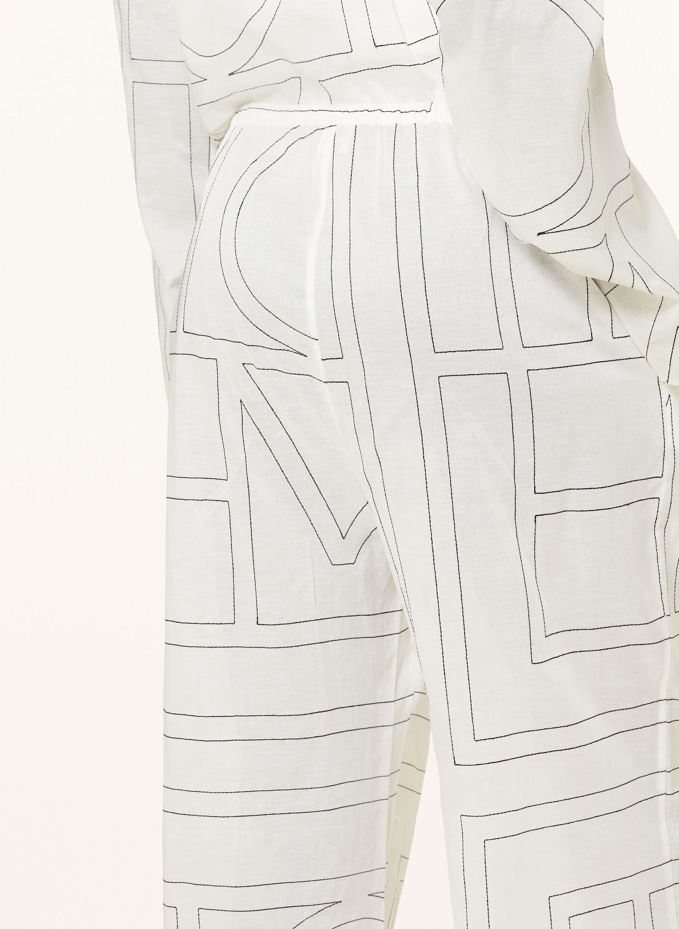 TOTEME Kalhoty: BÍLÁ / ČERNÁ