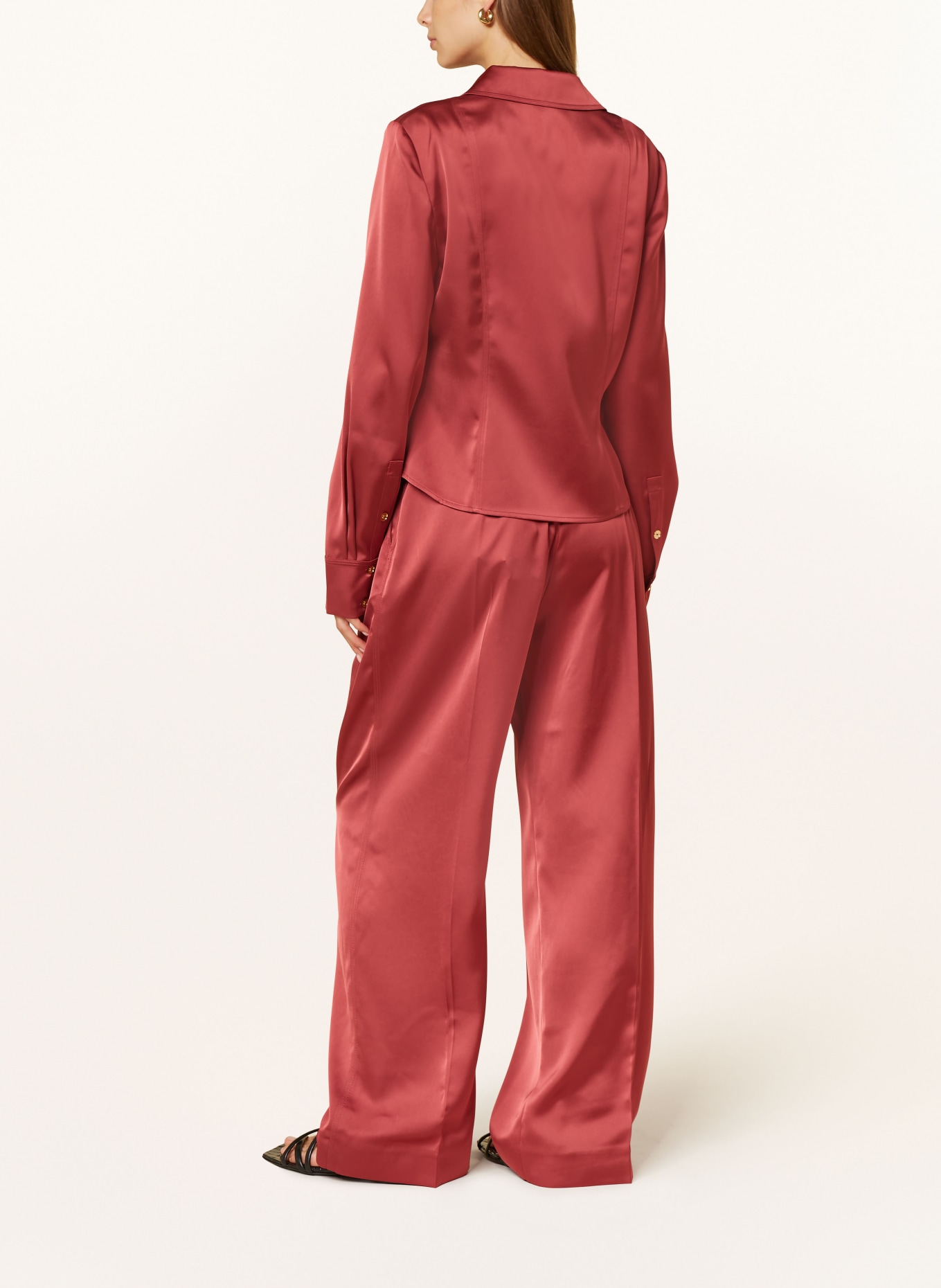 STINE GOYA Satin shirt blouse, Color: LIGHT RED (Image 3)