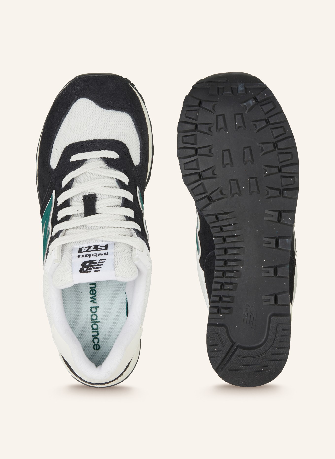 new balance Sneaker 574 in schwarz weiss grun