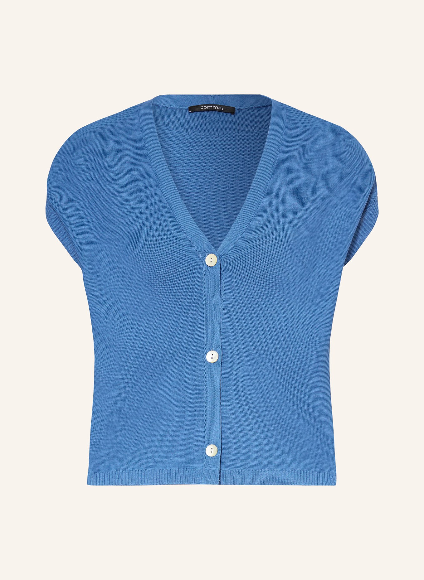 comma Knit vest, Color: BLUE (Image 1)