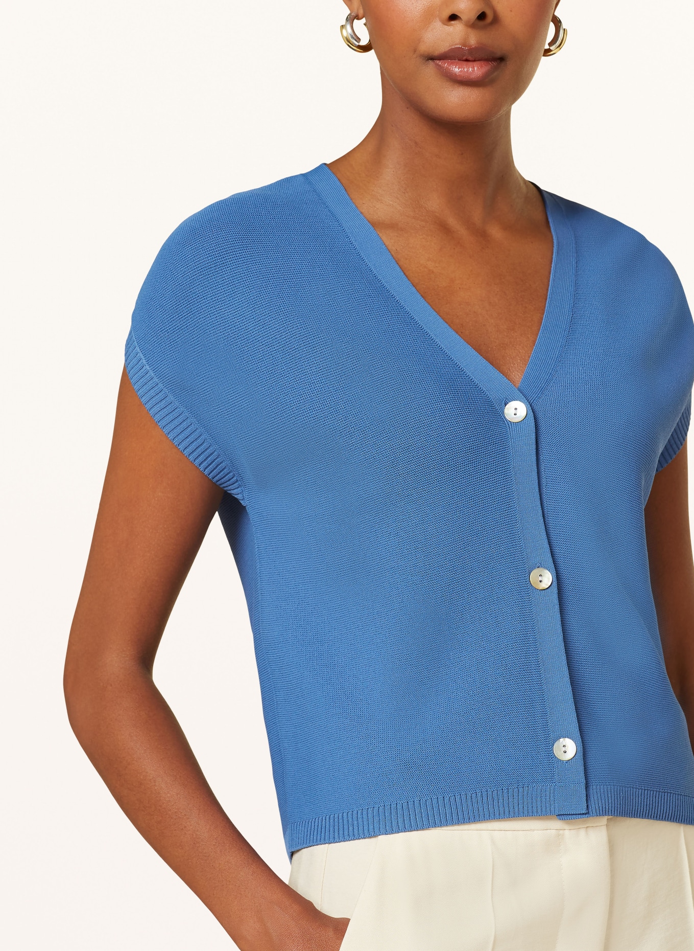 comma Knit vest, Color: BLUE (Image 4)