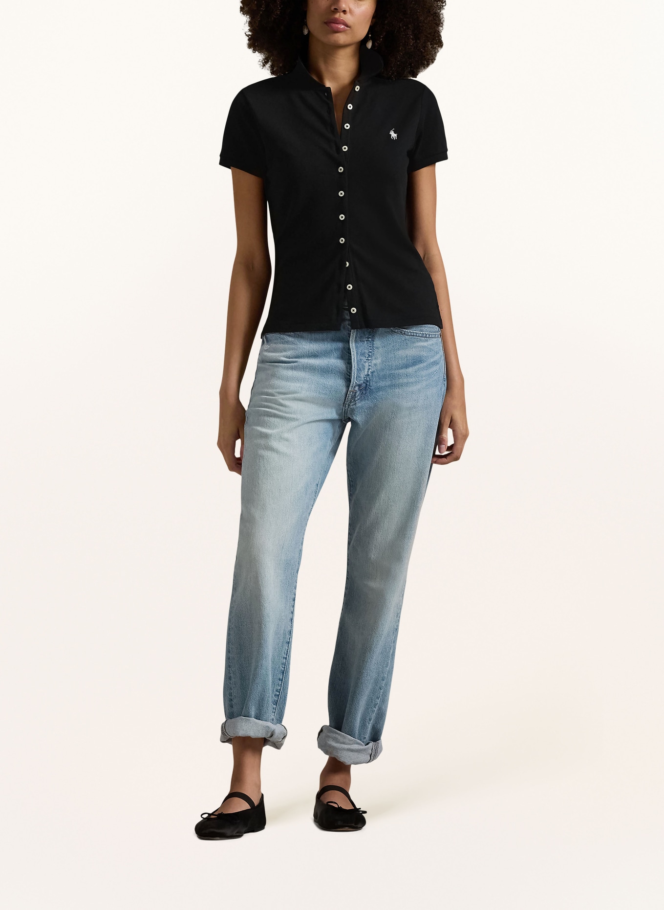 POLO RALPH LAUREN Piqué polo shirt: BLACK