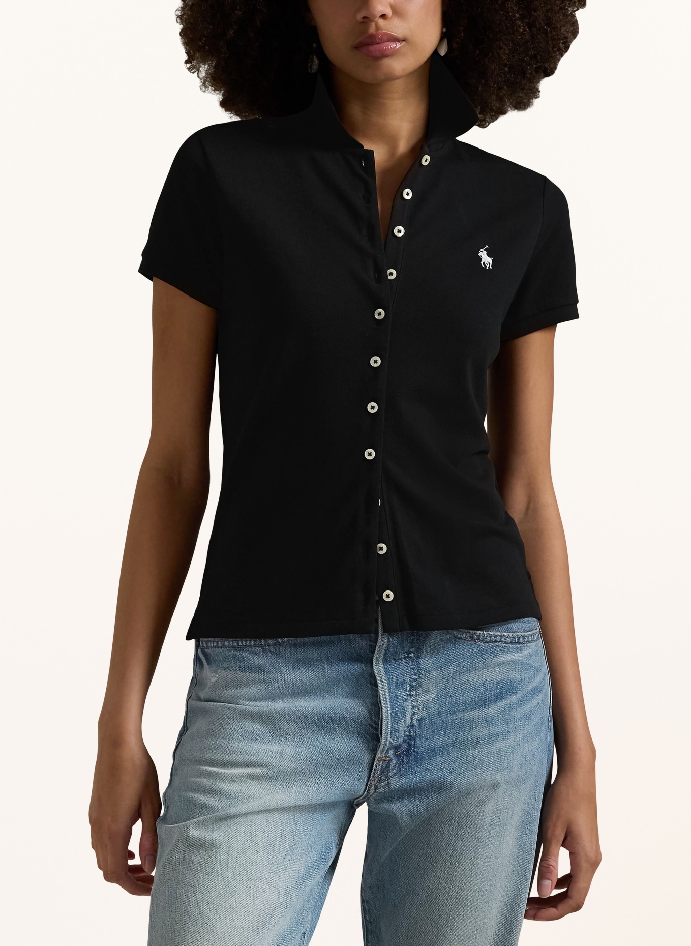 POLO RALPH LAUREN Piqué polo shirt: BLACK