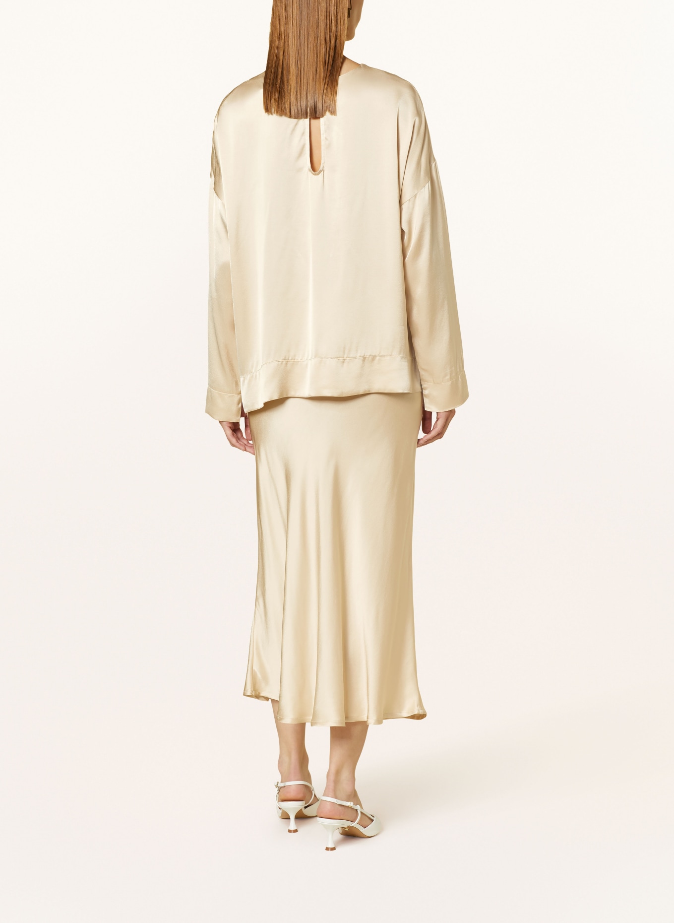 ottod'ame Shirt blouse in satin, Color: ECRU (Image 3)