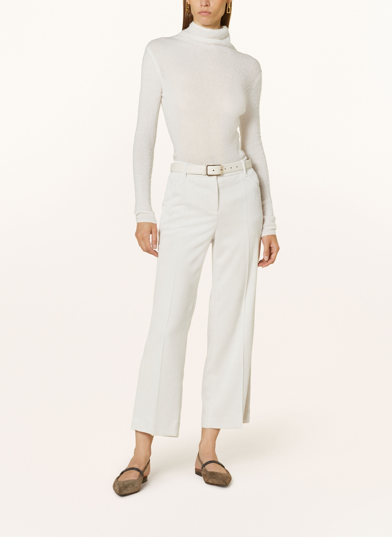 LUISA CERANO Corduroy culottes, Color: ECRU (Image 2)