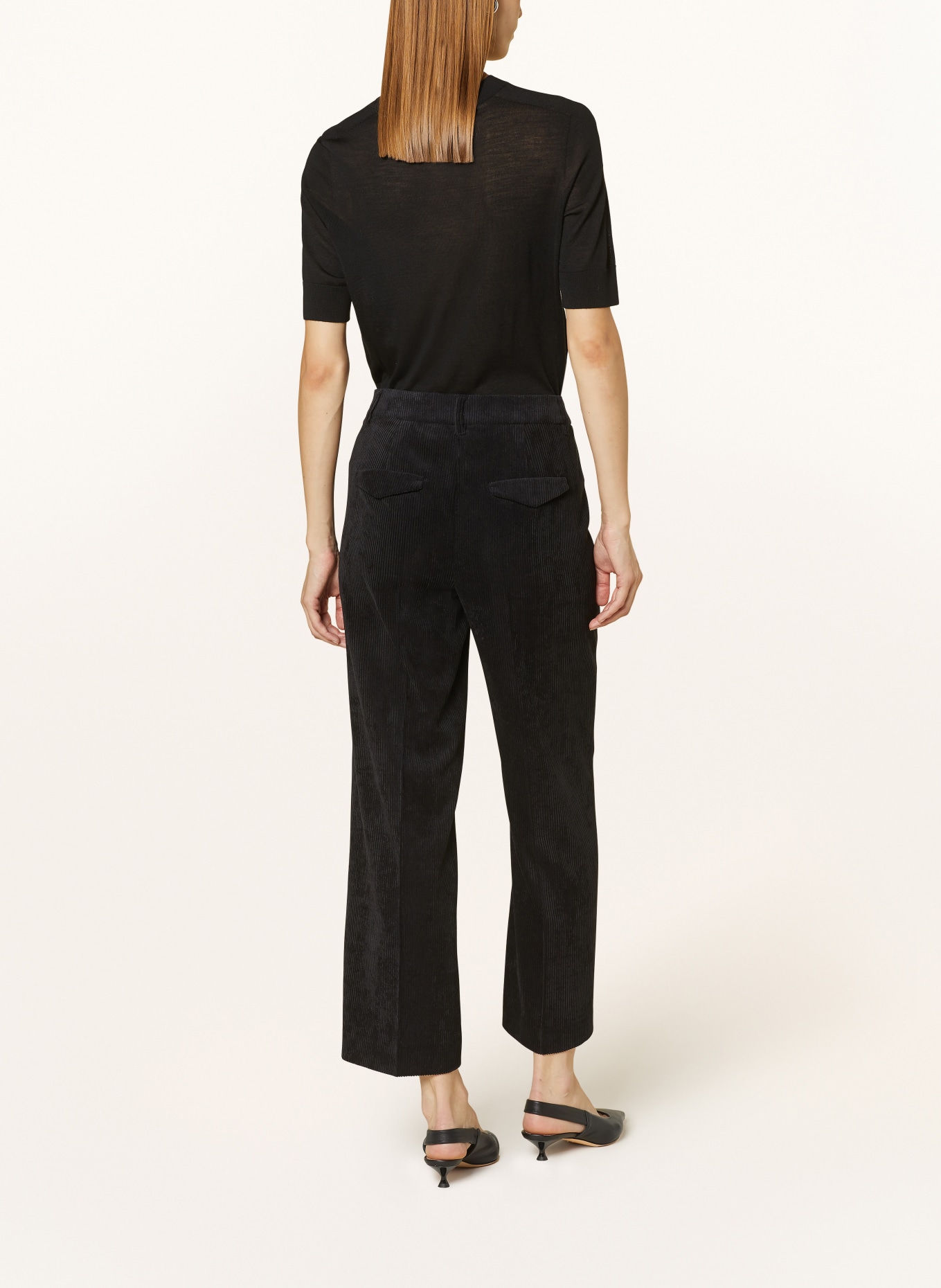 LUISA CERANO Corduroy culottes, Color: BLACK (Image 3)