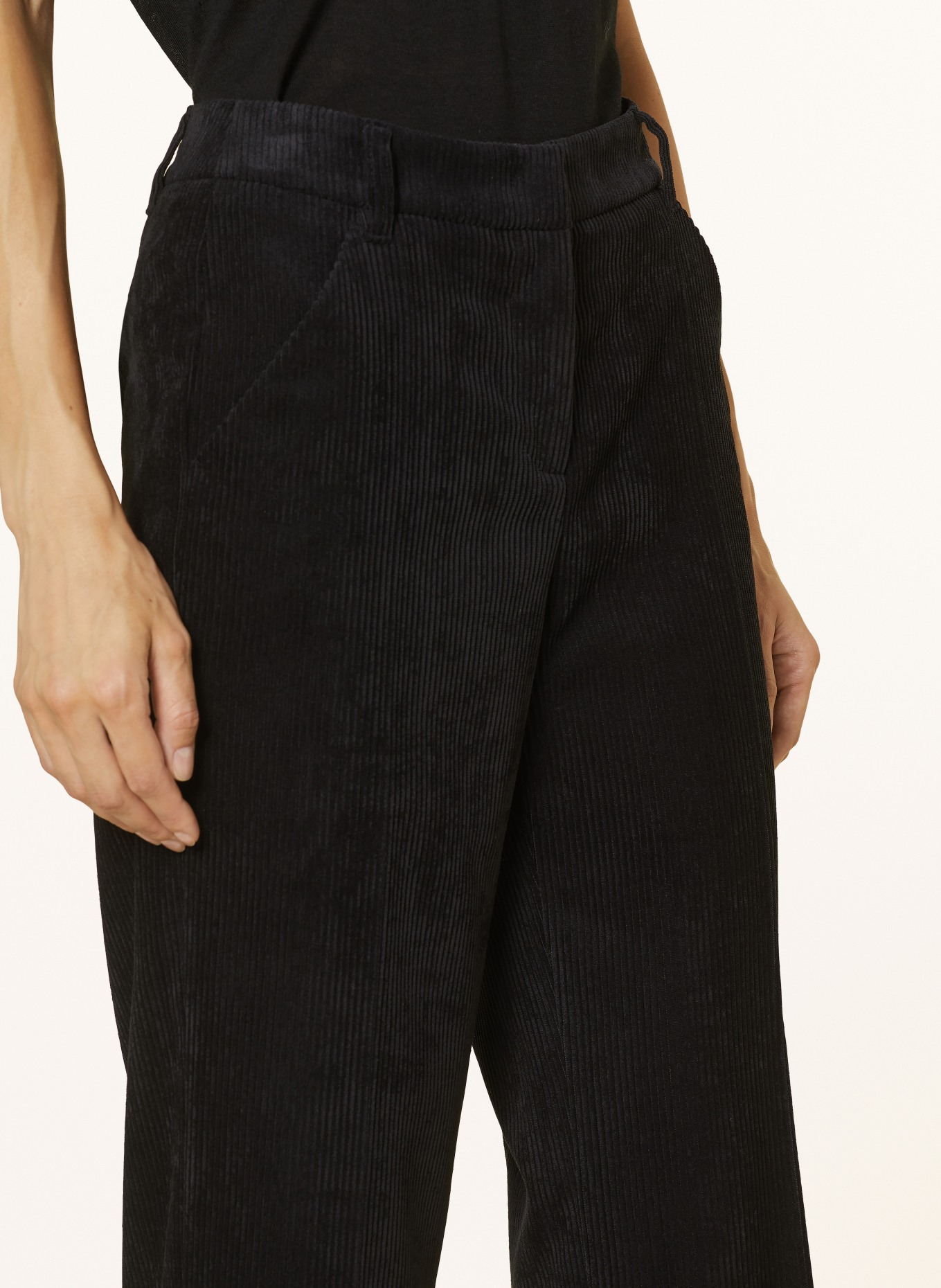 LUISA CERANO Corduroy culottes, Color: BLACK (Image 5)