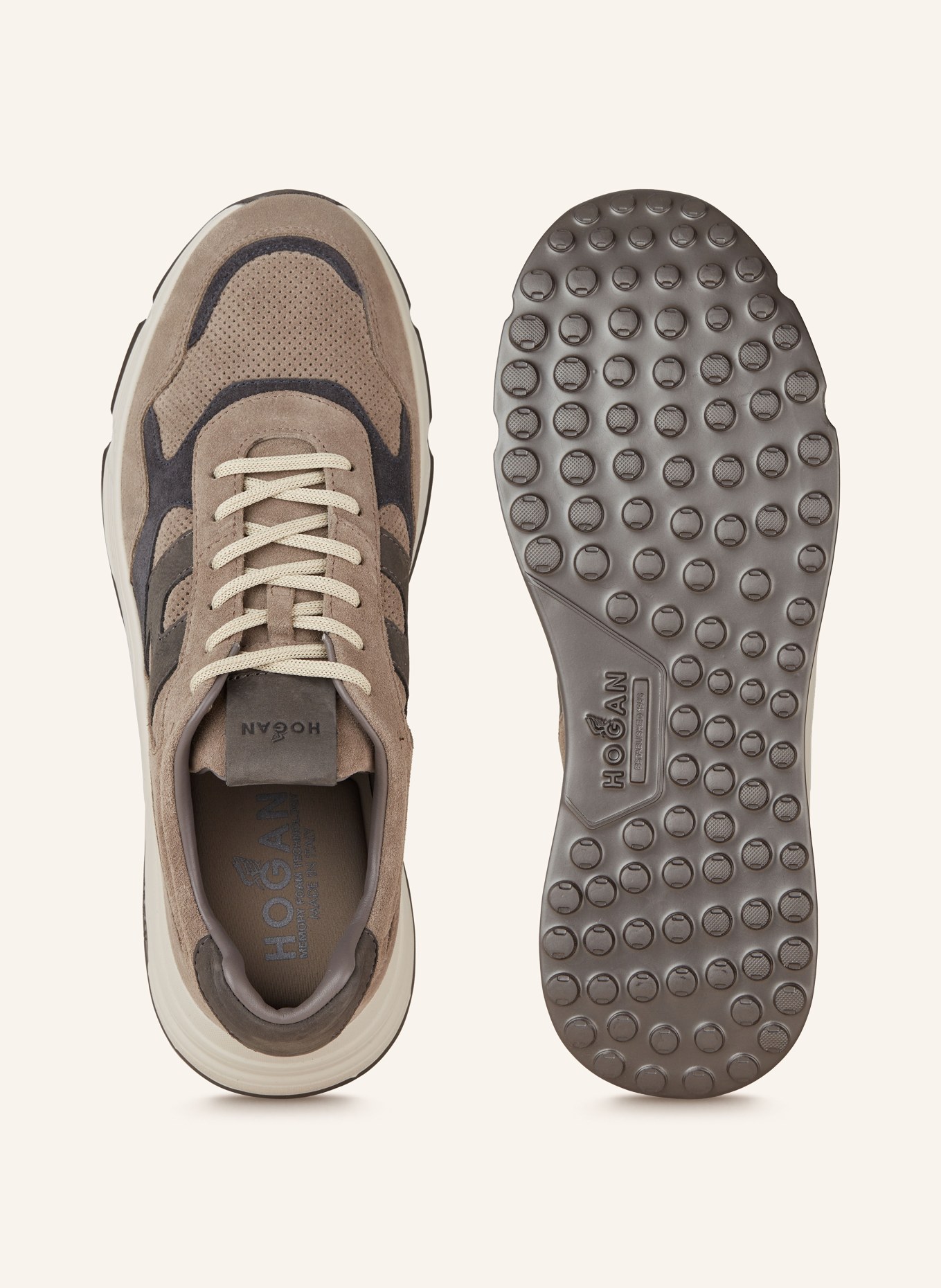 HOGAN Sneakersy HYPERLIGHT: ČERNOŠEDÁ / TMAVĚ ŠEDÁ