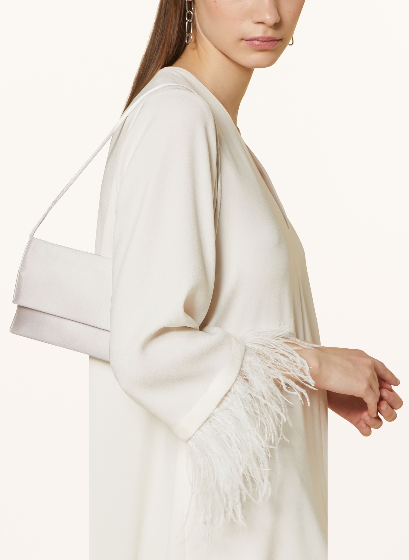 LOEFFLER RANDALL Shoulder bag CHARLEE in satin in cream