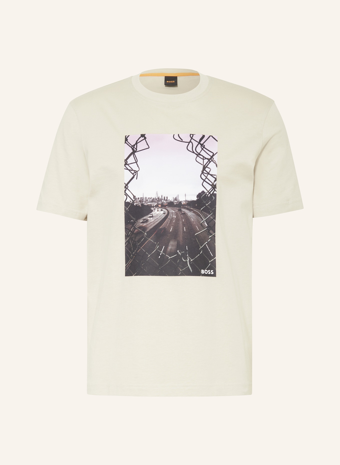 BOSS T-shirt TE_URBAN, Color: BEIGE/ PURPLE/ DARK GRAY (Image 1)