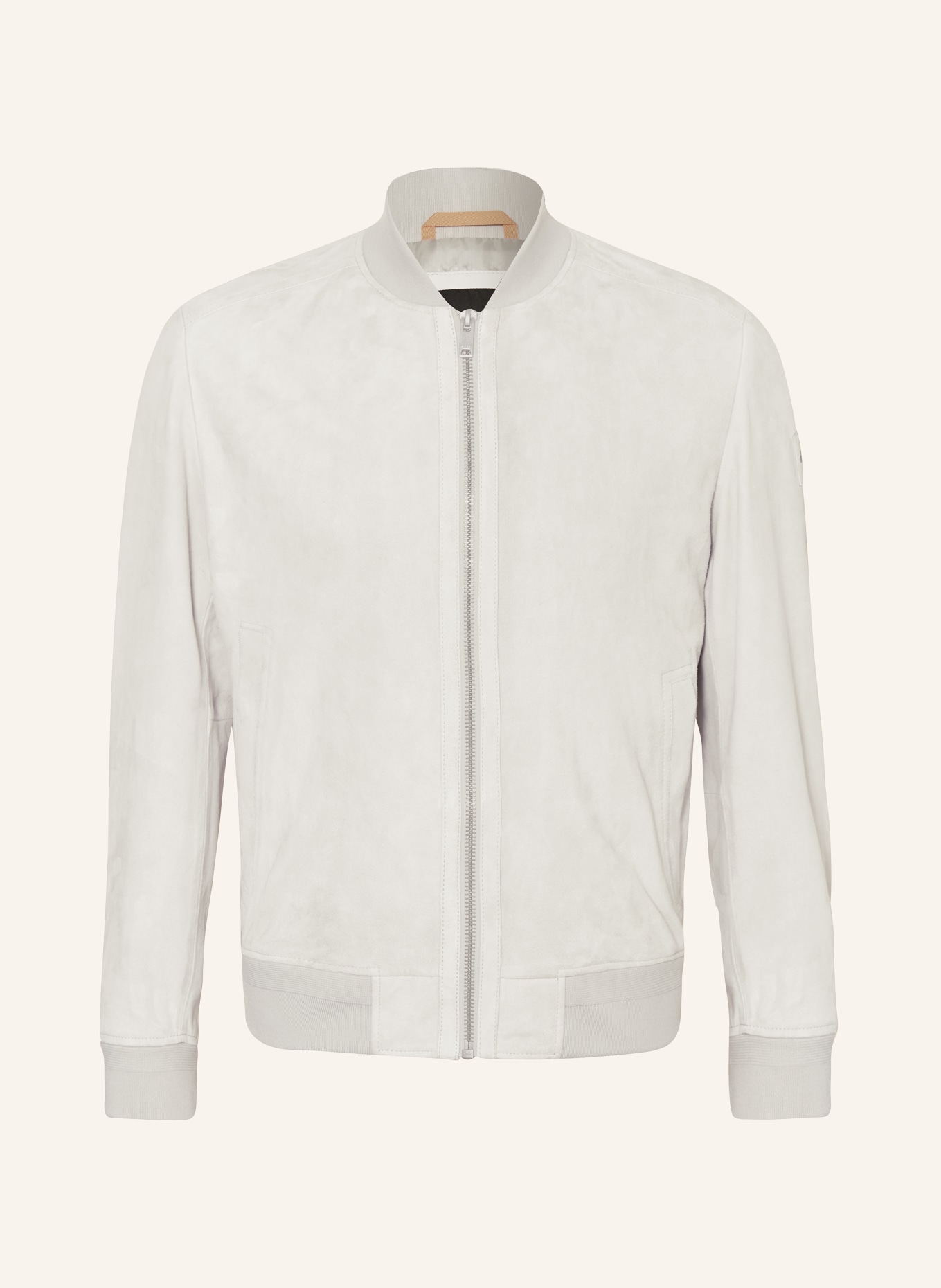 BOSS JOFLAG leather blouson, Color: BEIGE (Image 1)