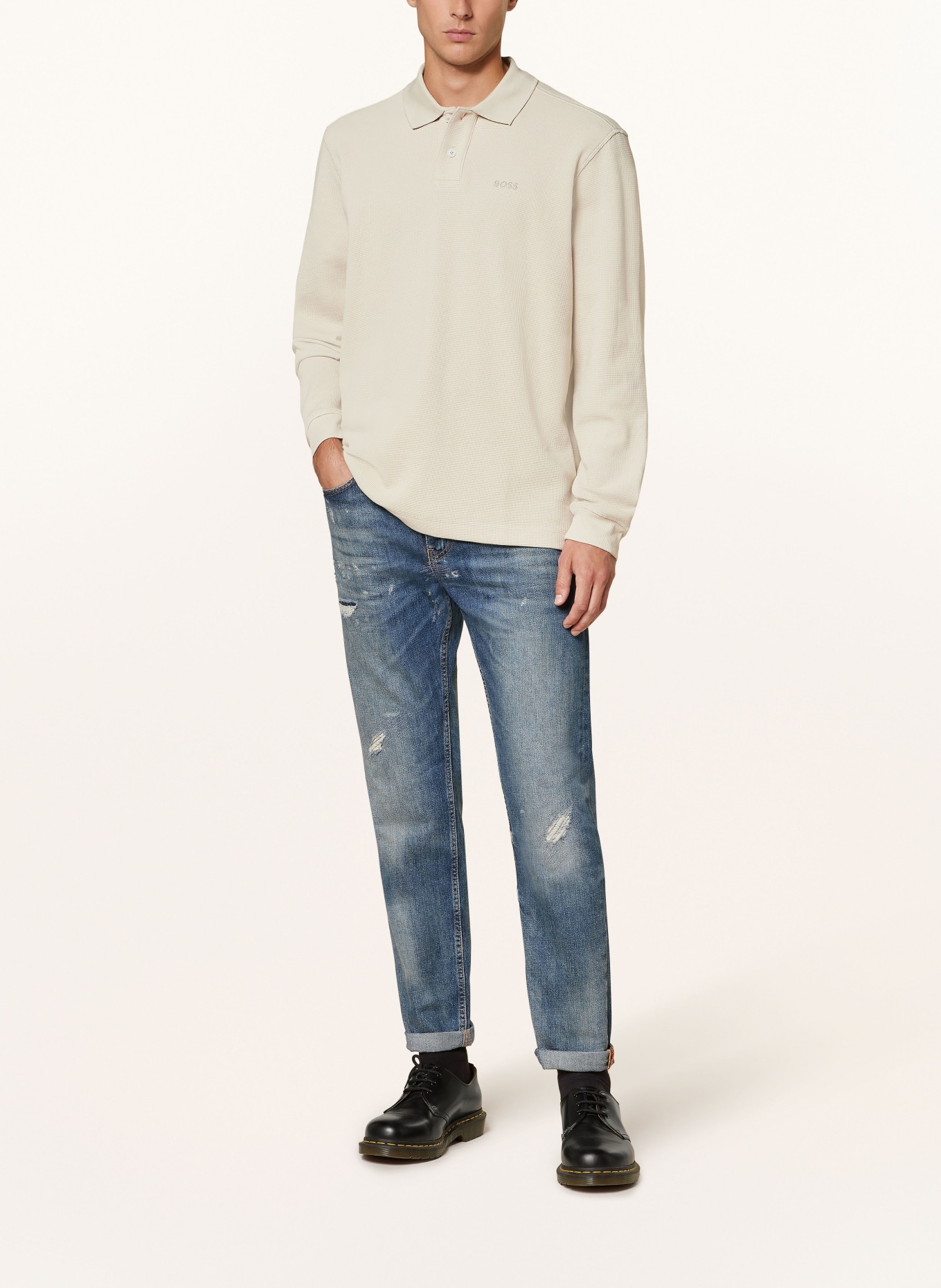 BOSS Piqué-Poloshirt PETE Regular Fit, Farbe: BEIGE (Bild 2)