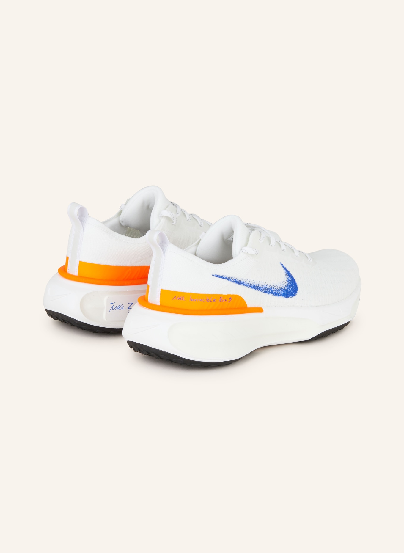 Nike Running shoes INVINCIBLE RUN 3, Color: WHITE/ BLUE/ NEON ORANGE (Image 2)