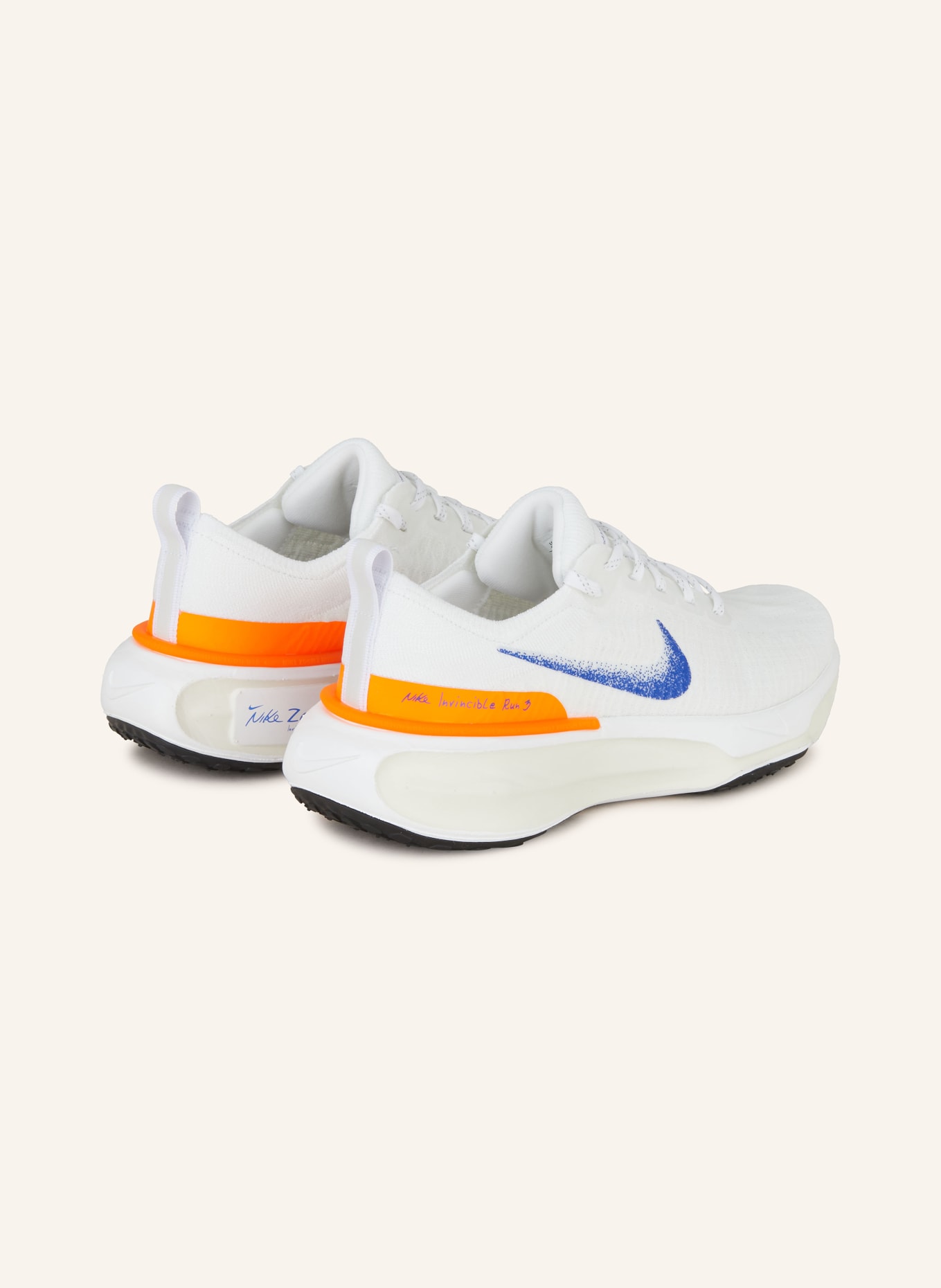 Nike Running shoes INVINCIBLE RUN 3, Color: WHITE/ NEON ORANGE/ BLUE (Image 2)