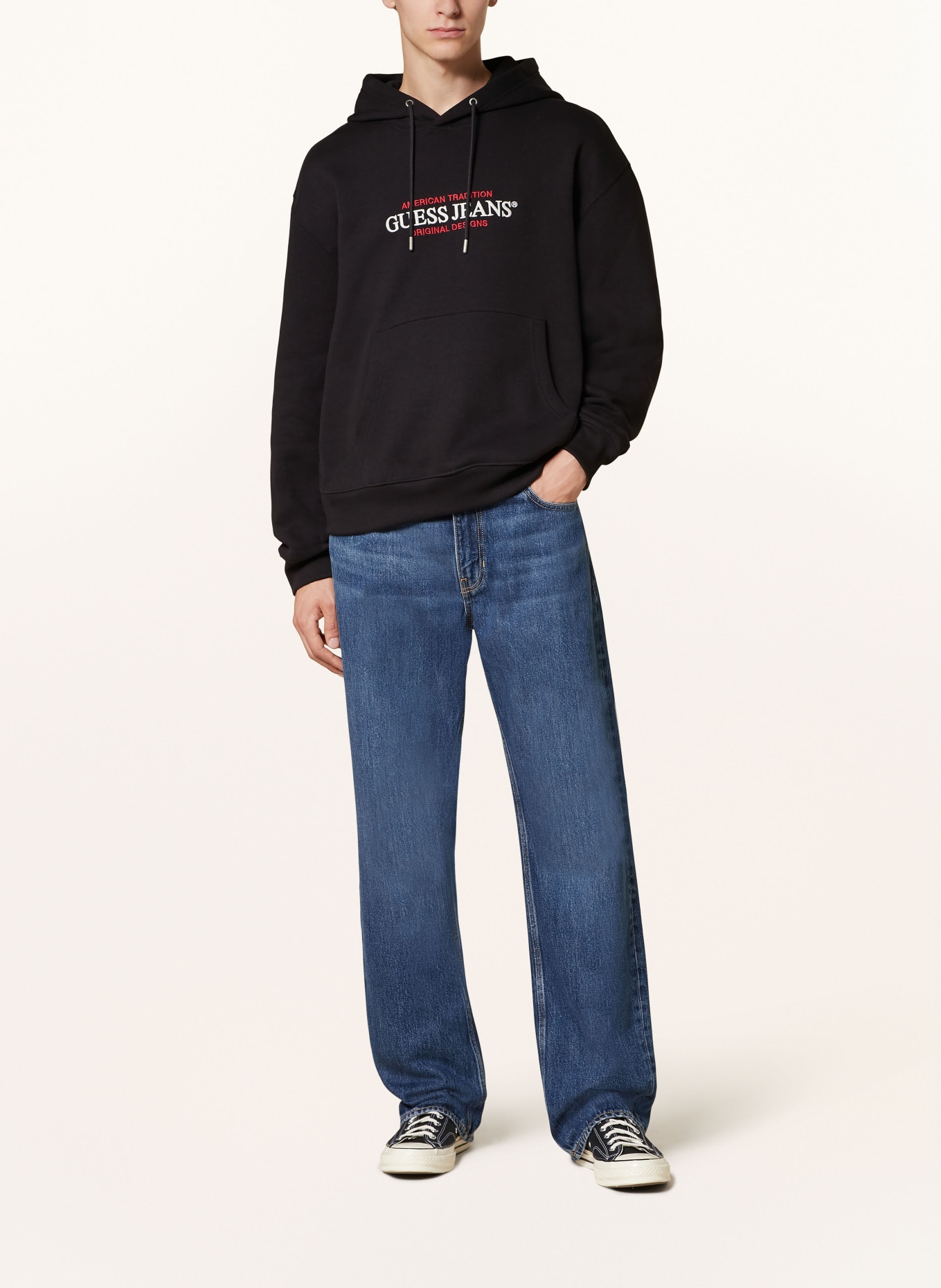 GUESS JEANS Hoodie, Farbe: SCHWARZ (Bild 2)