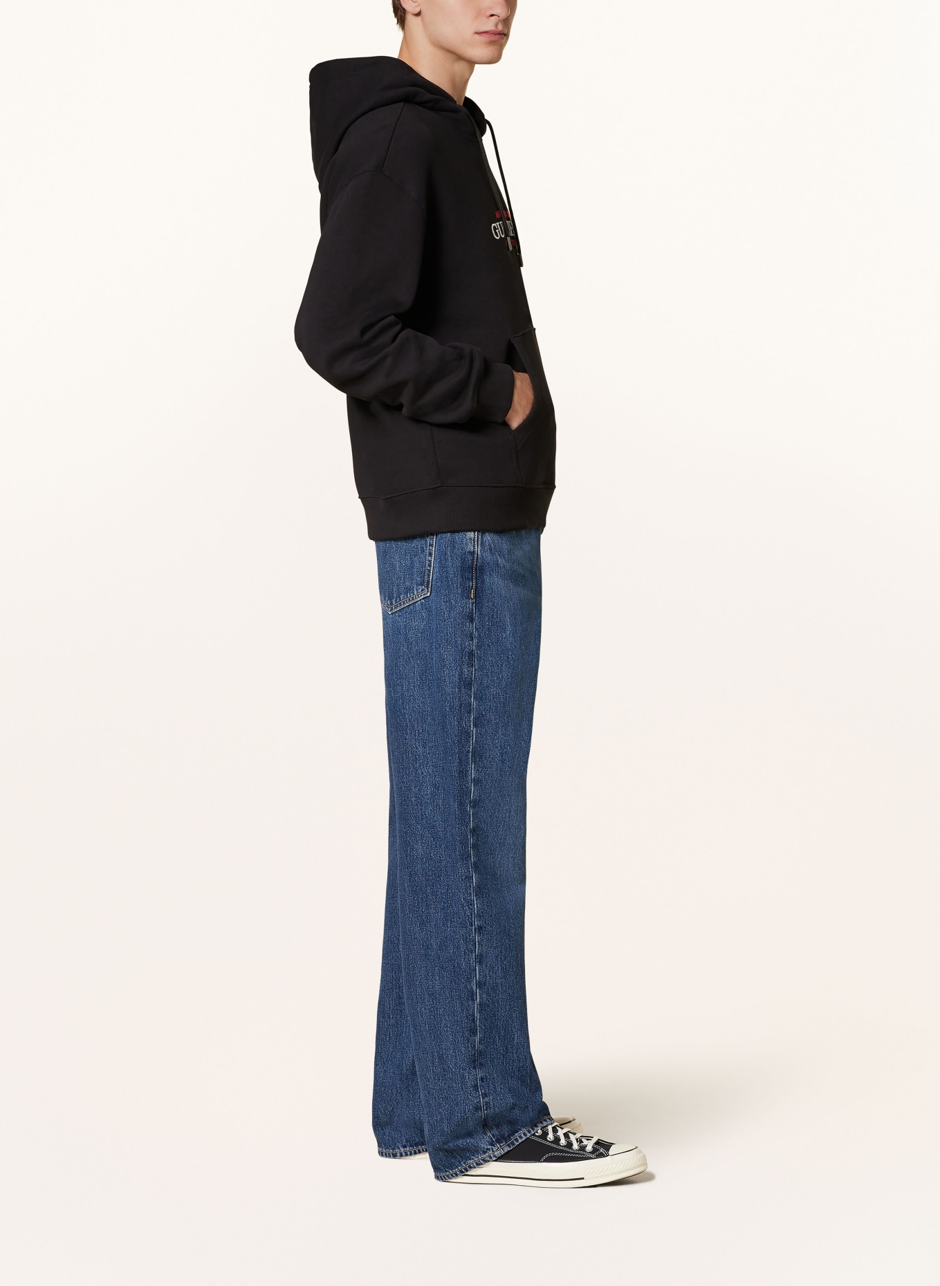 GUESS JEANS Hoodie, Farbe: SCHWARZ (Bild 4)
