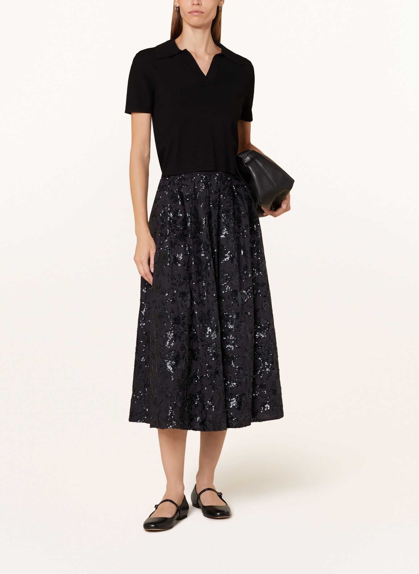 WEEKEND Max Mara Skirt NOME with sequins, Color: BLACK (Image 2)